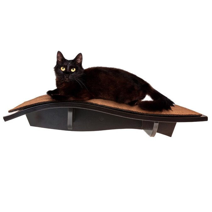 Arf Pets Cat Perch Wall Mounted Wooden Shelf Holds Up To 44 Lbs In The Trees Scratchers Department At Com - Curved Wall Shelf For Cats
