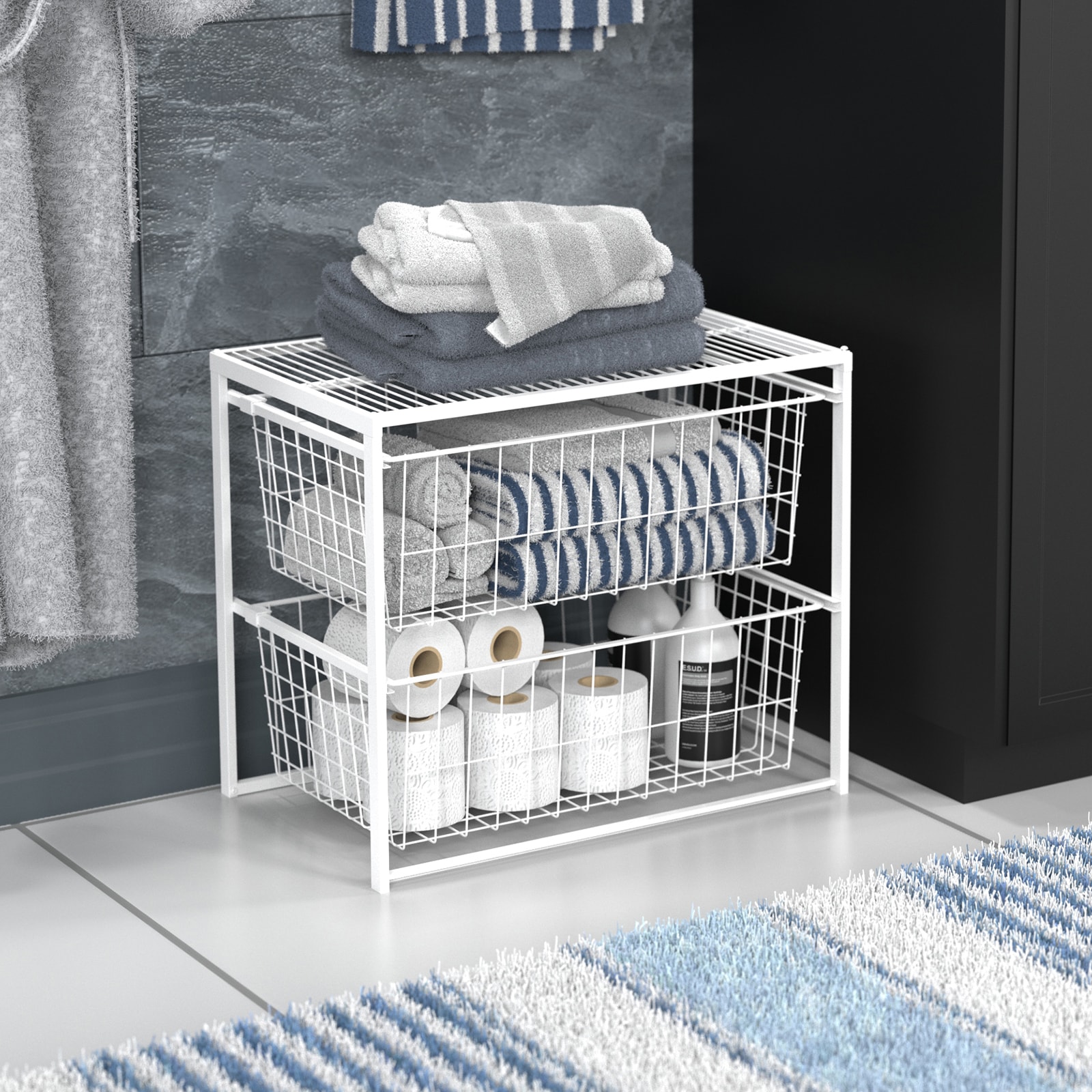 ClosetMaid 16.69-in W x 8-in H x 15.75-in D White Steel Stackable