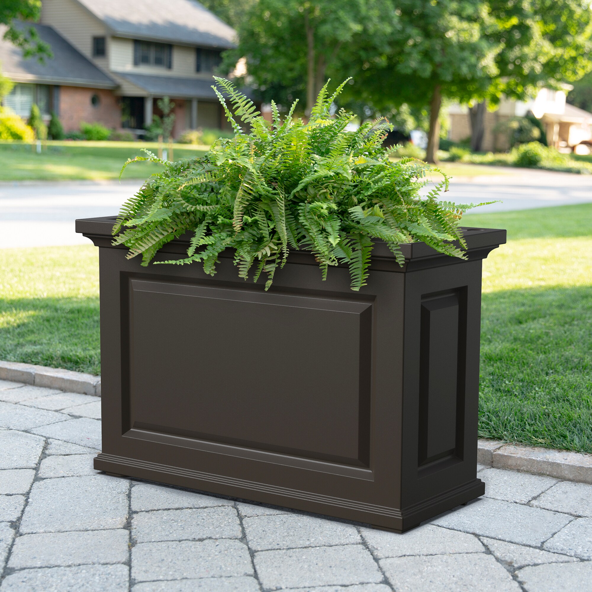 Espresso Brown Extra Large Resin Self-Watering Outdoor Planter