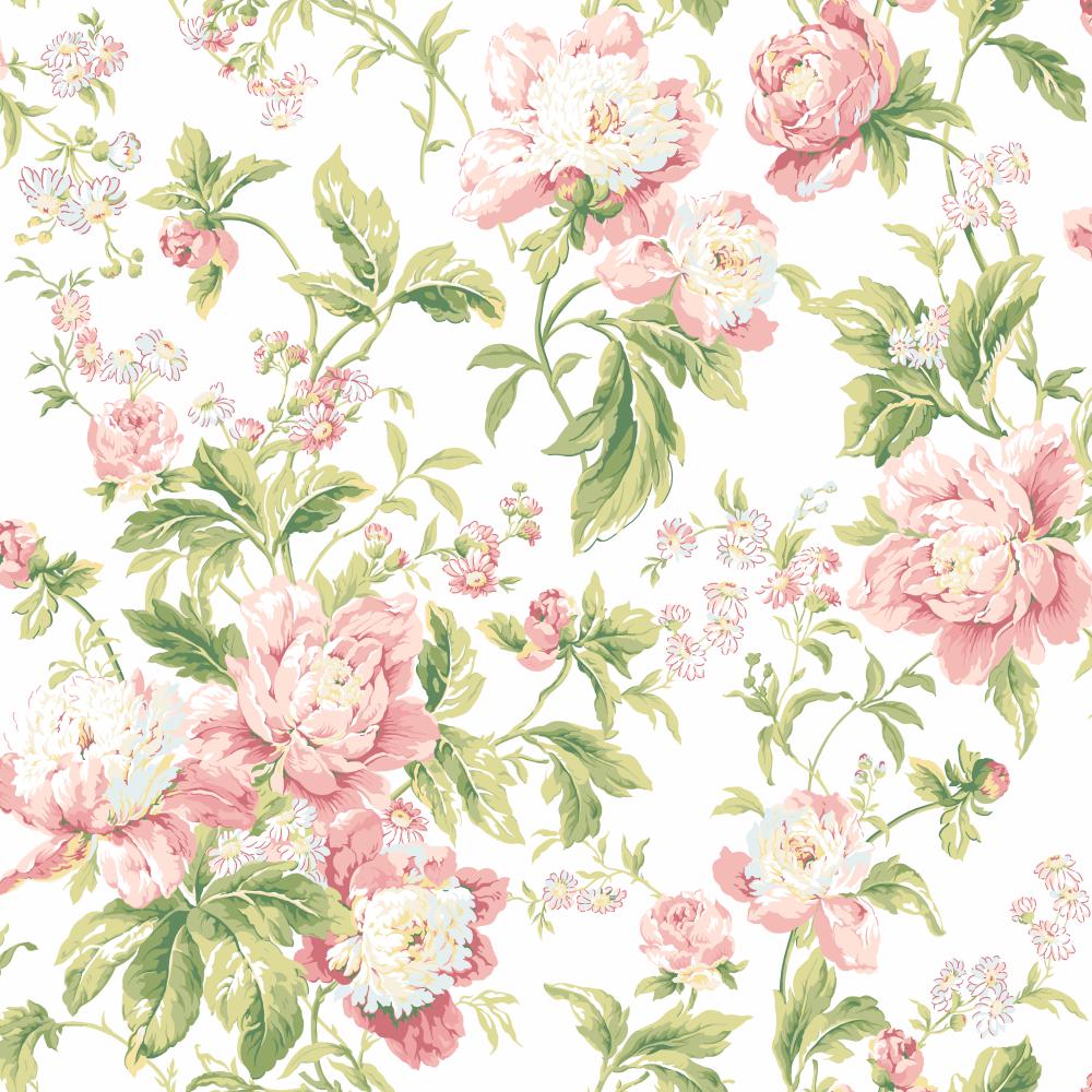 York Wallcoverings Waverly Classics 56sq ft Pink Paper Floral Prepasted  Soak and Hang Wallpaper at Lowescom