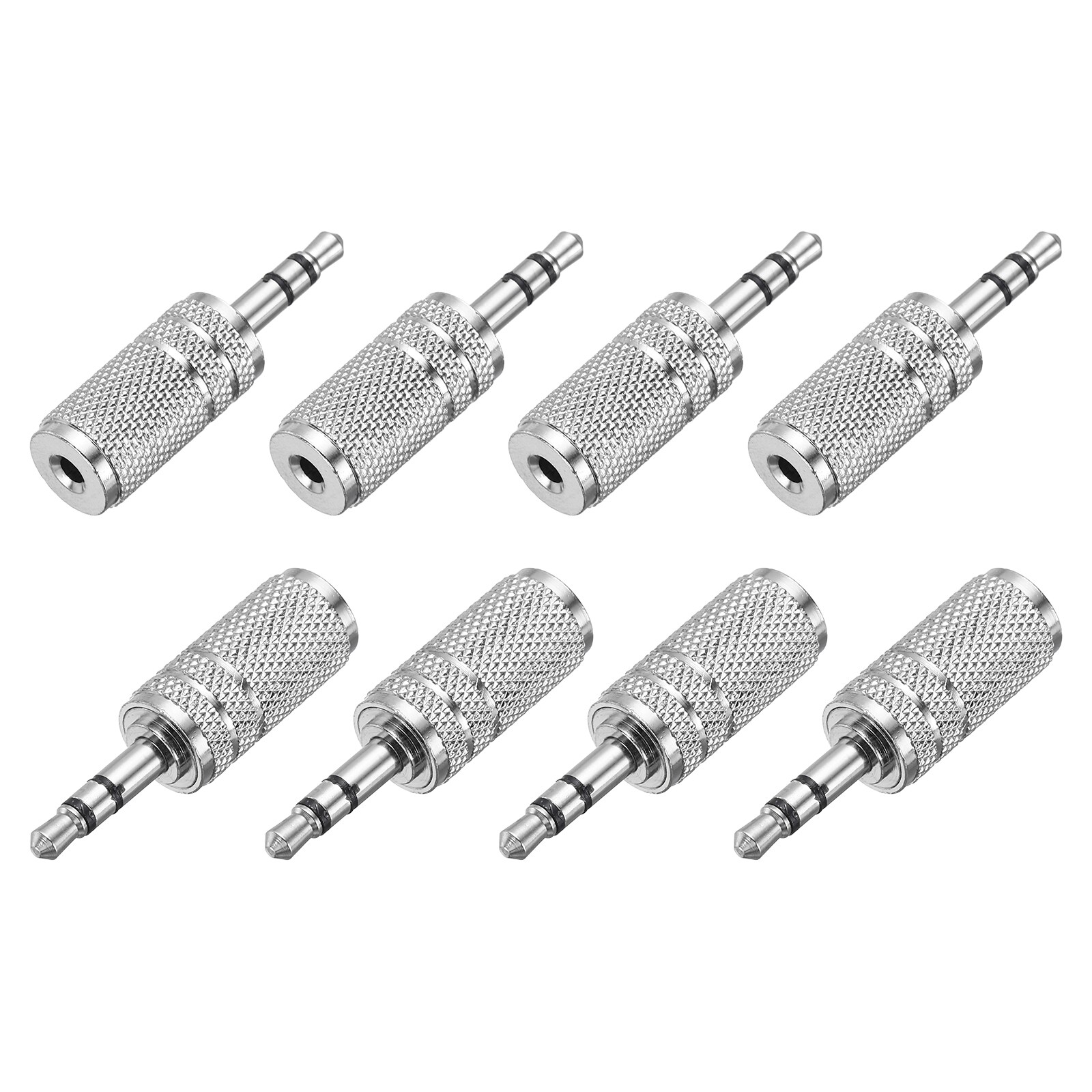 Unique Bargains 8pcs TRS3.5mm Male to 2.5mm Female Cable Adapter Connector Stereo Zinc Alloy Nickel Plating Cable Adapter Connector for Audio Headphone MP3 MP4 Computer Car Signal Conversion