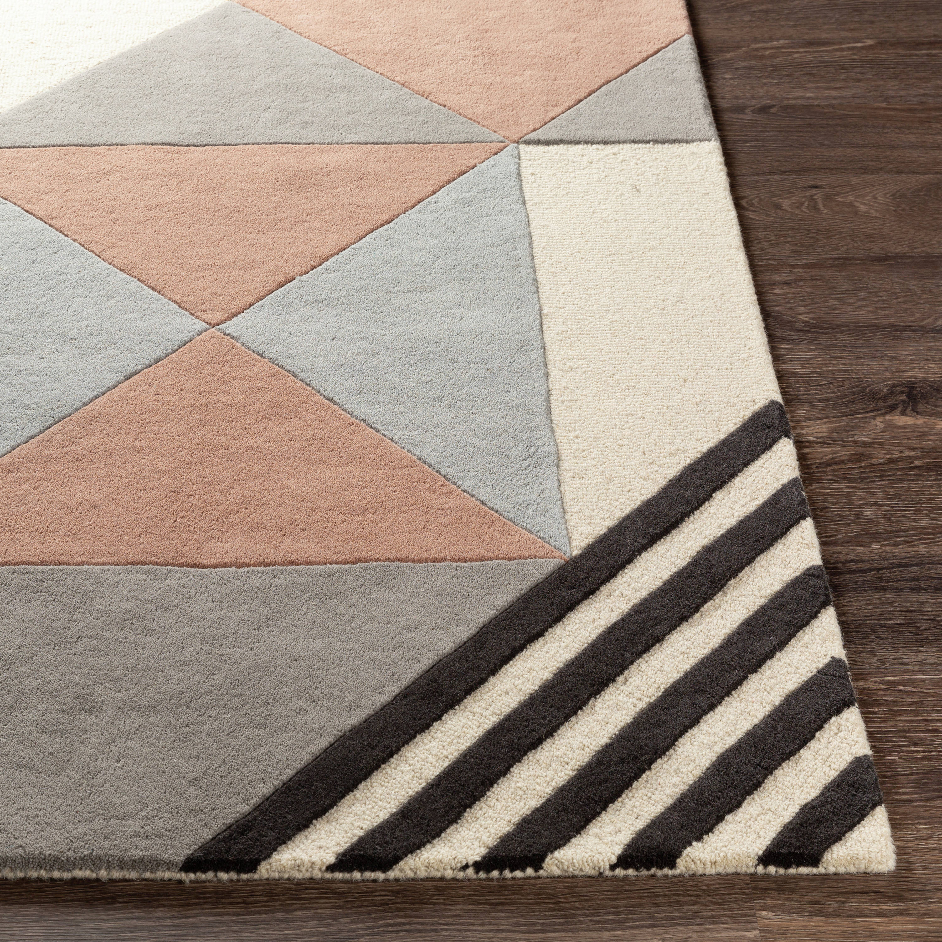 Hand-Tufted Modern Gray Wool 5' x 7' Rectangular Rug