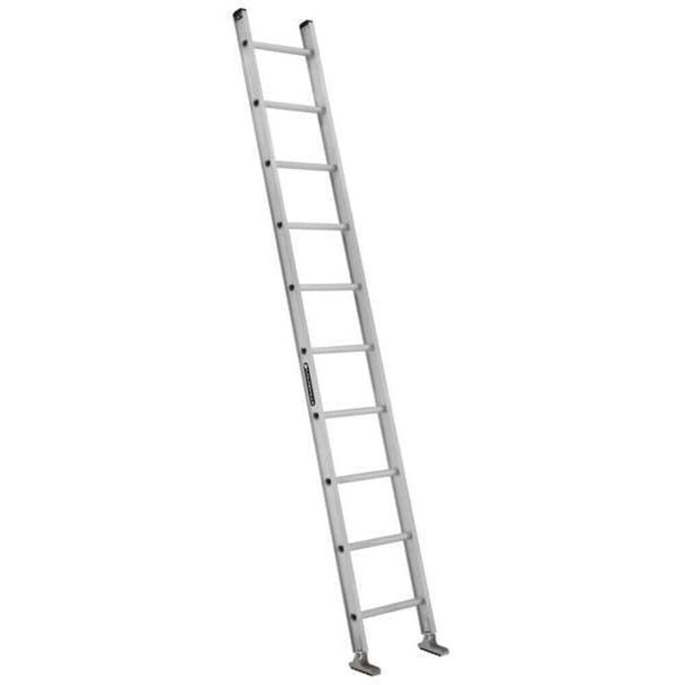 Louisville 10 ft Overall H Straight Ladder Aluminum Natural Finish 300 ...