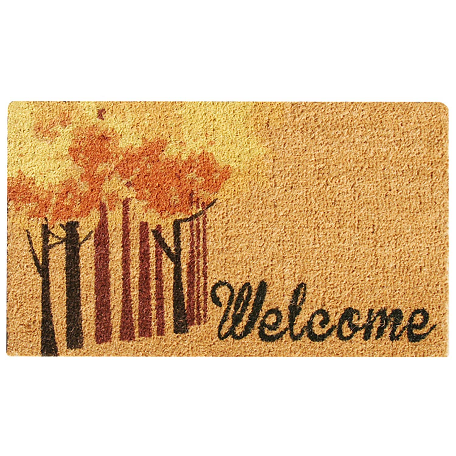 Haunted Living 2-ft x 3-ft Black/Orange/White Rectangular Indoor Door Mat  in the Mats department at