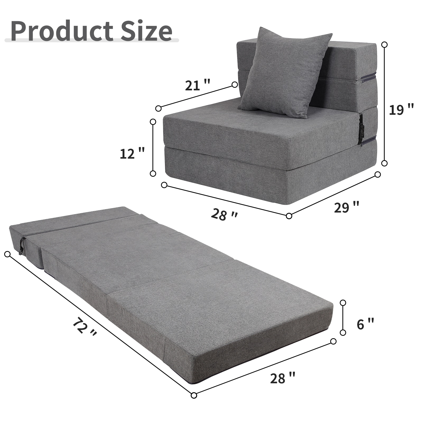 Modern Muse UP-ZDSF-DG-S futons - View #2