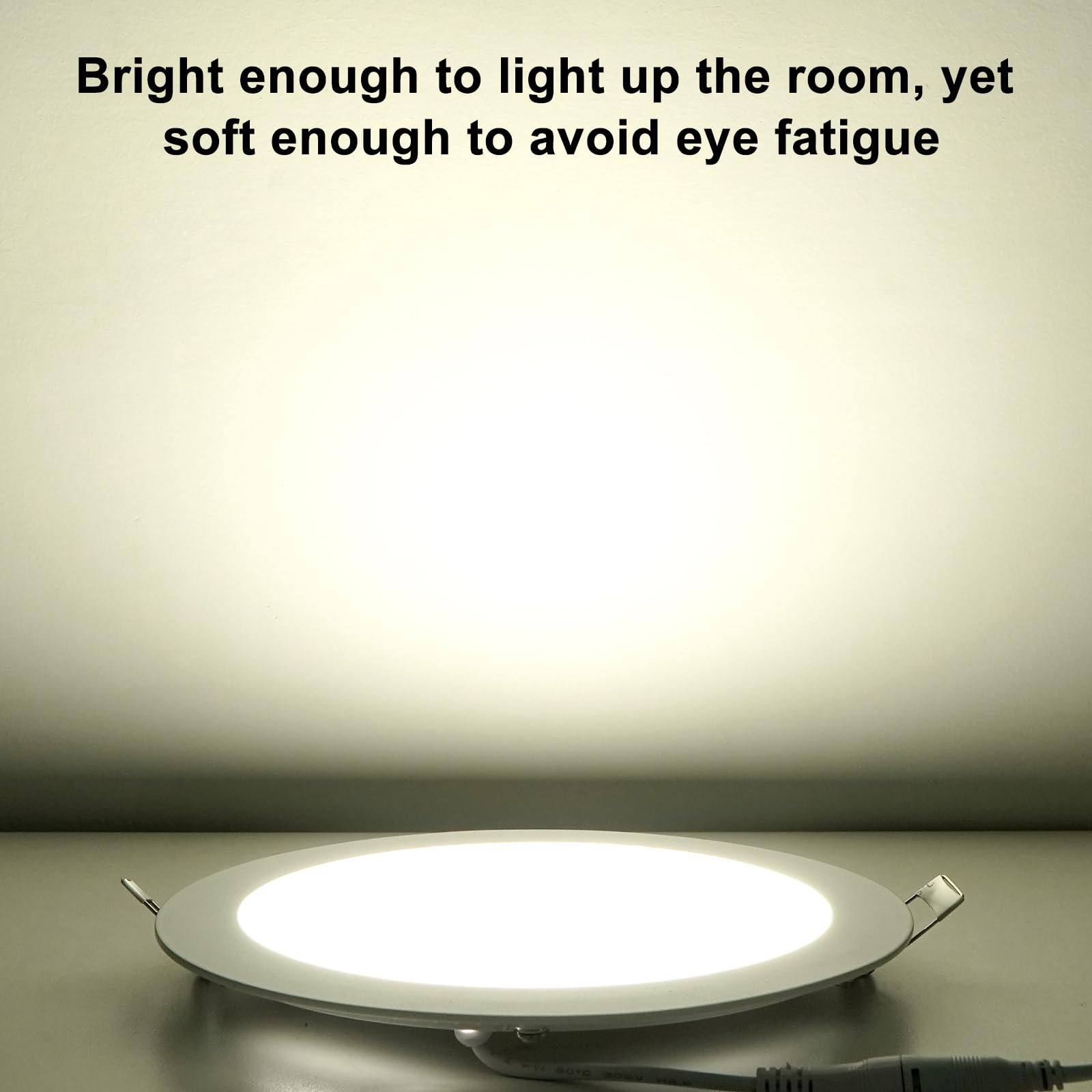 ITOPFOX Ultra Thin 15W LED Ceiling Panel Light 7.42 in Recessed Round ...