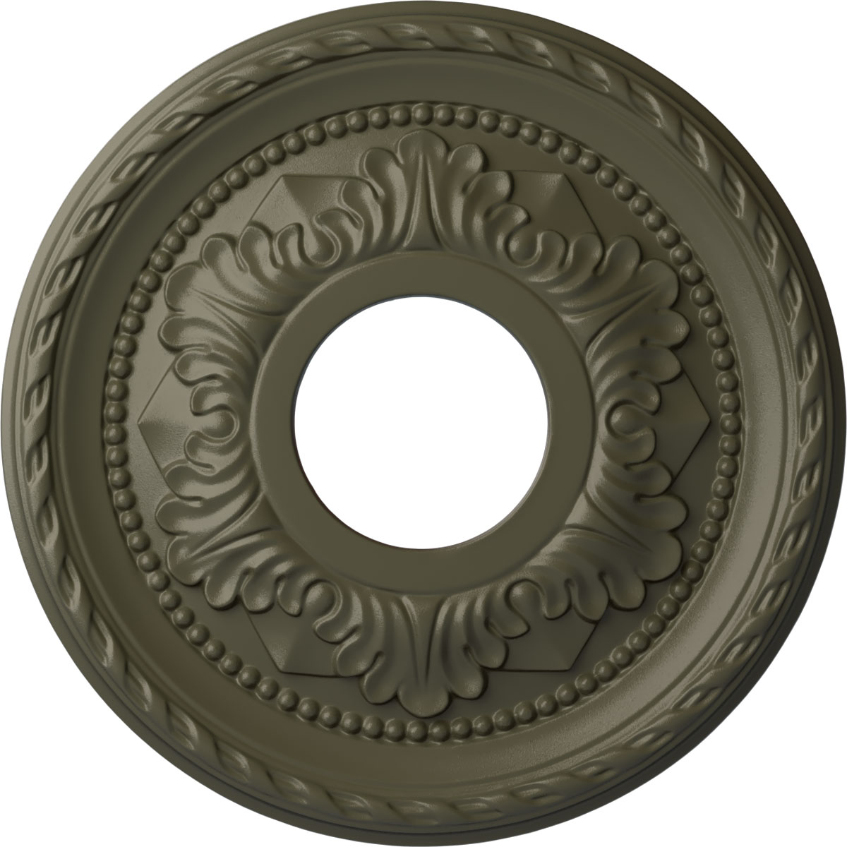 Ekena Millwork CM12PMWHF Palmetto 12.125-in W x 12.125-in L Painted Witch Hazel Polyurethane Whole Ceiling Medallion