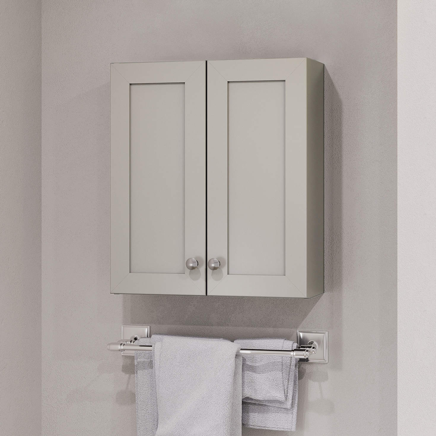Project Source TTEZ19 19.18-in x 21.99-in x 6.46-in Light Gray Bathroom Wall Cabinet