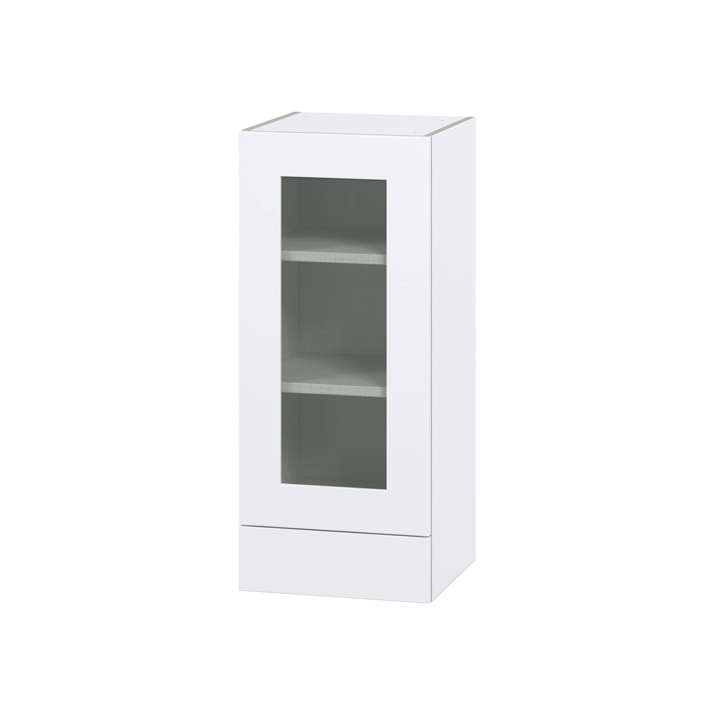 Hugo&Borg Jolie 15-in W x 35-in H x 14-in D Warm White 2-Drawers Wall Fully Assembled Cabinet (Glass Panel Shaker Style)