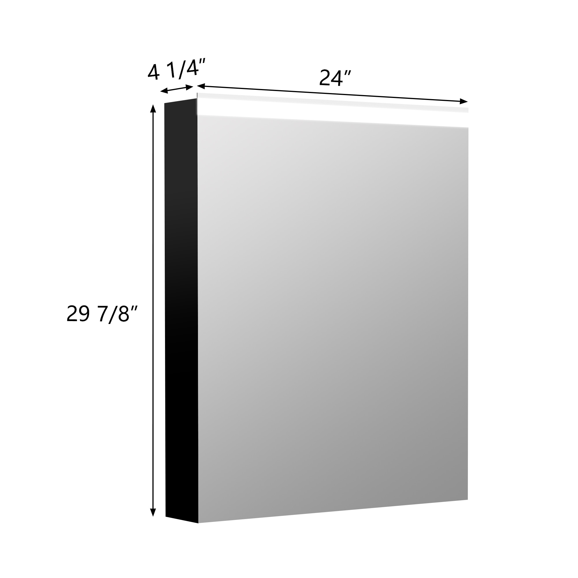 WELLFOR EX-2MC2430LBK Bathroom-Medicine-Cabinets - View #5