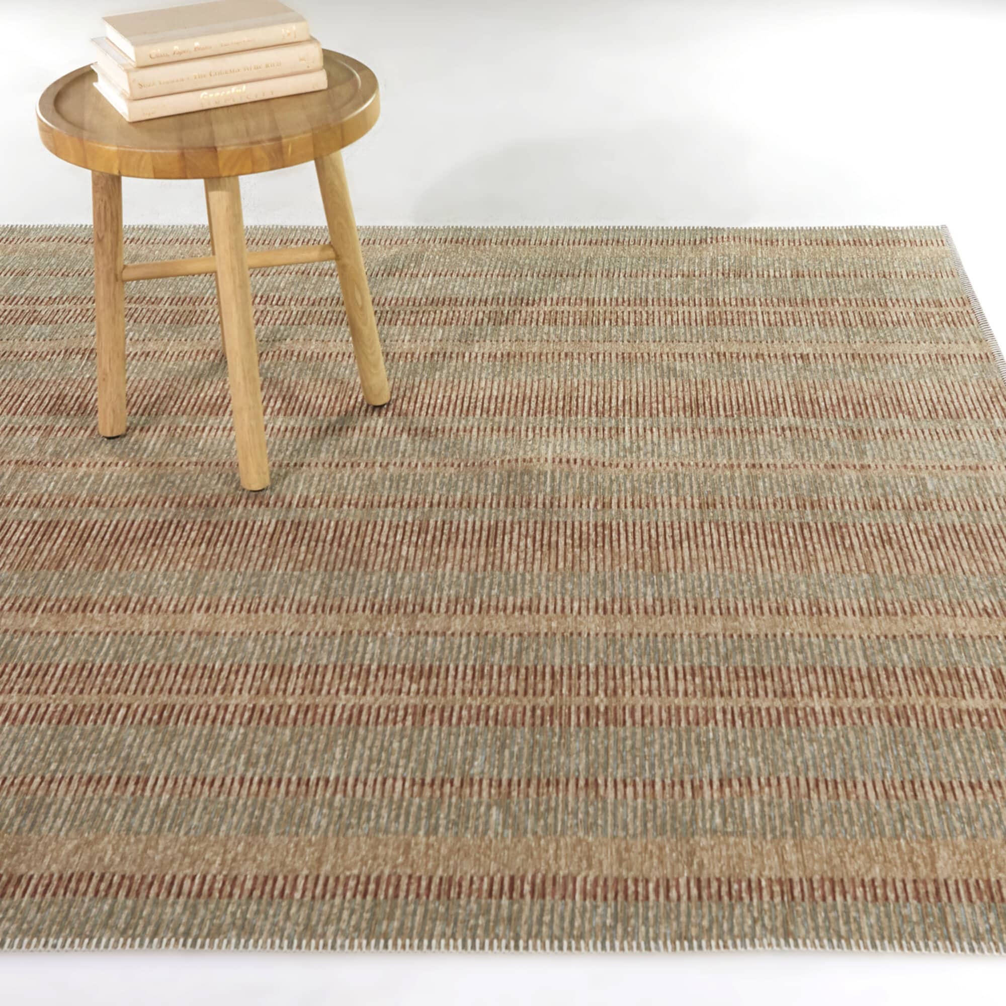 Balta 3122675 7 x 10 (ft) Polyester Pink Rectangular Indoor Stripe Global Area rug