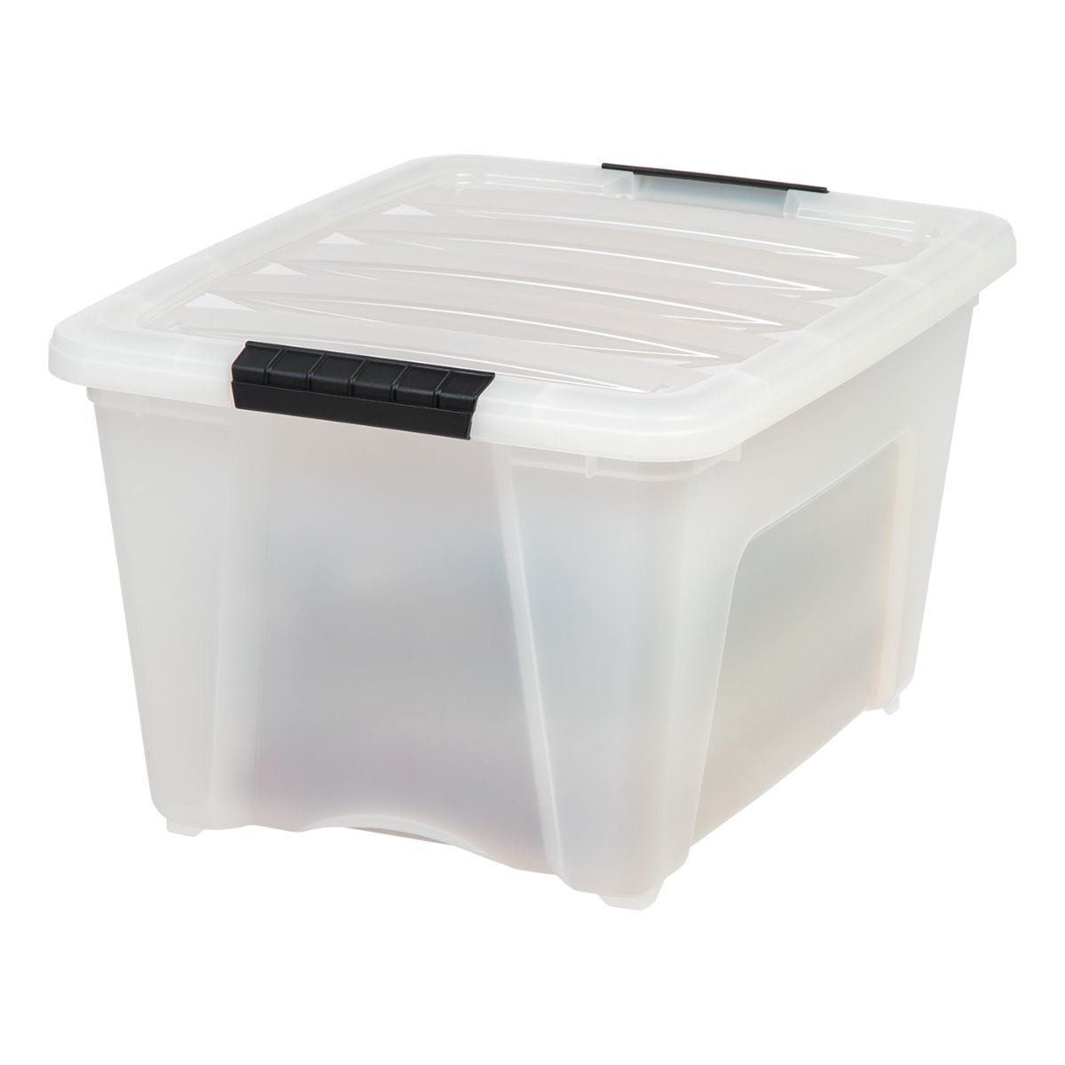 IRIS USA 6Pack 12qt Stackable Plastic Storage Bins with Lids and Latching  Buckles, Pearl