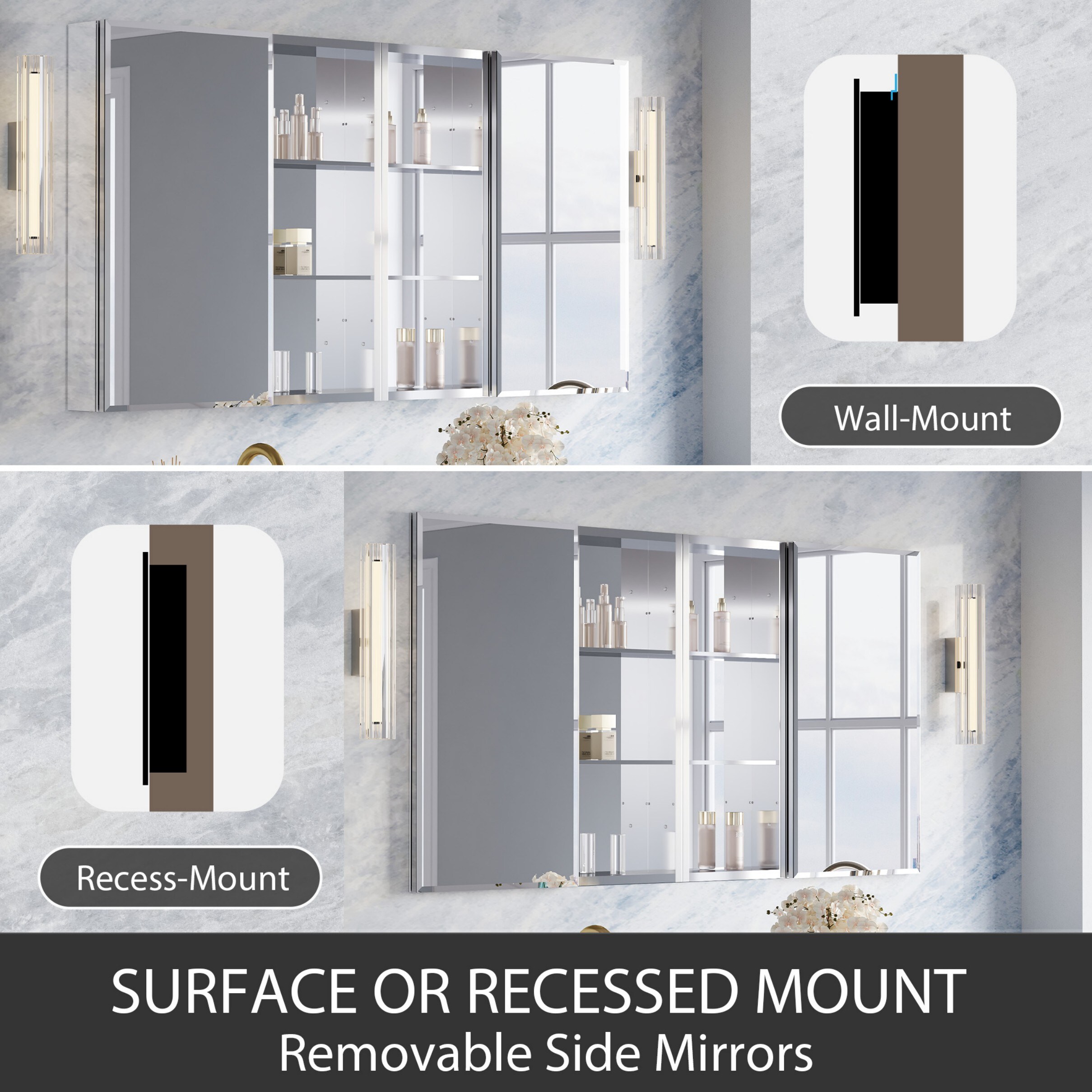 WELLFOR B16L30MC30MCB16R Bathroom-Wall-Cabinets - View #9