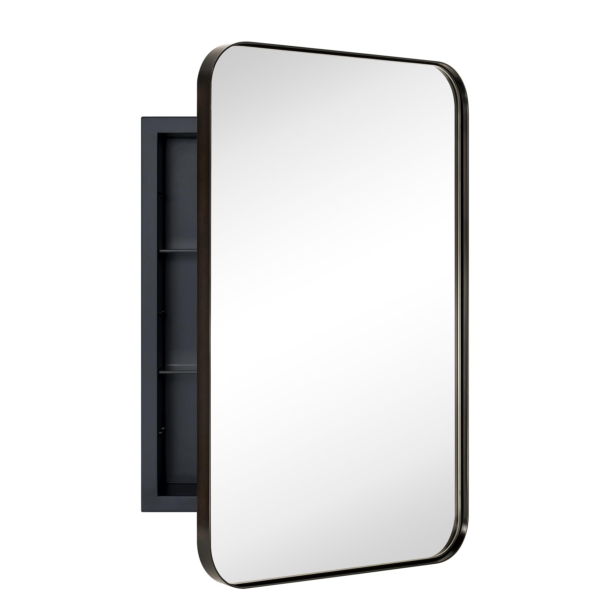 TEHOME GC-00475 16-Inches x 24-Inches Recessed Mount Oil Rubbed Bronze Mirrored Rectangle Medicine Cabinet