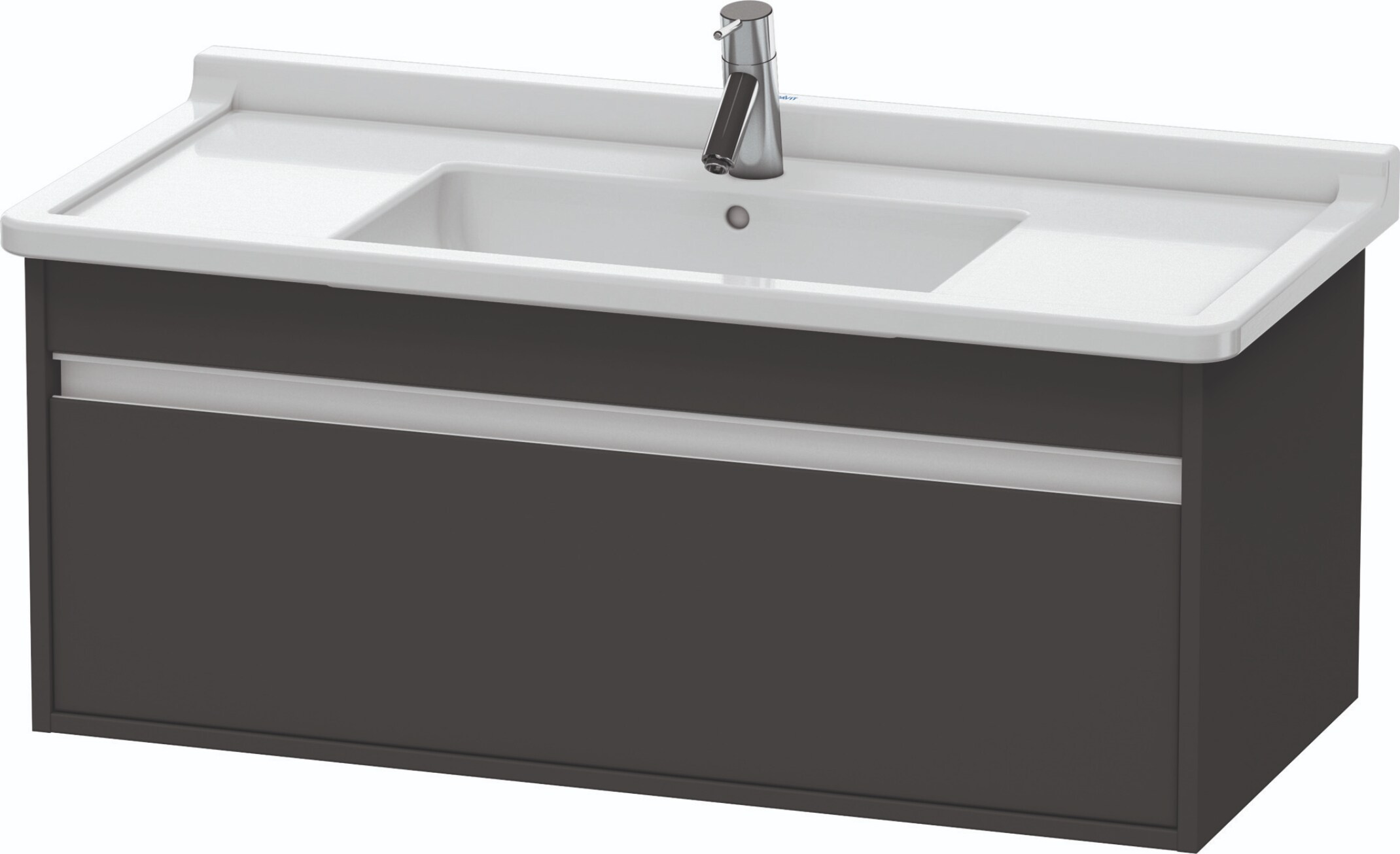 Duravit KT666504949 Ketho 40-in Graphite Matte Bathroom Vanity Base Cabinet without Top