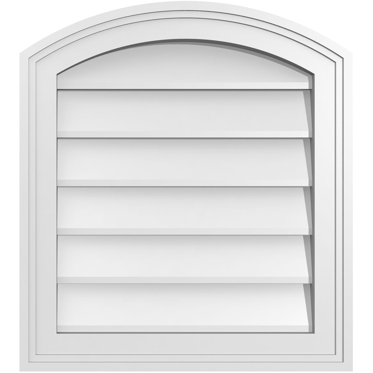 Ekena Millwork GVPAR18X2002SN 18-Inches x 20-Inches Off-white Round top PVC Gable Louver Vent
