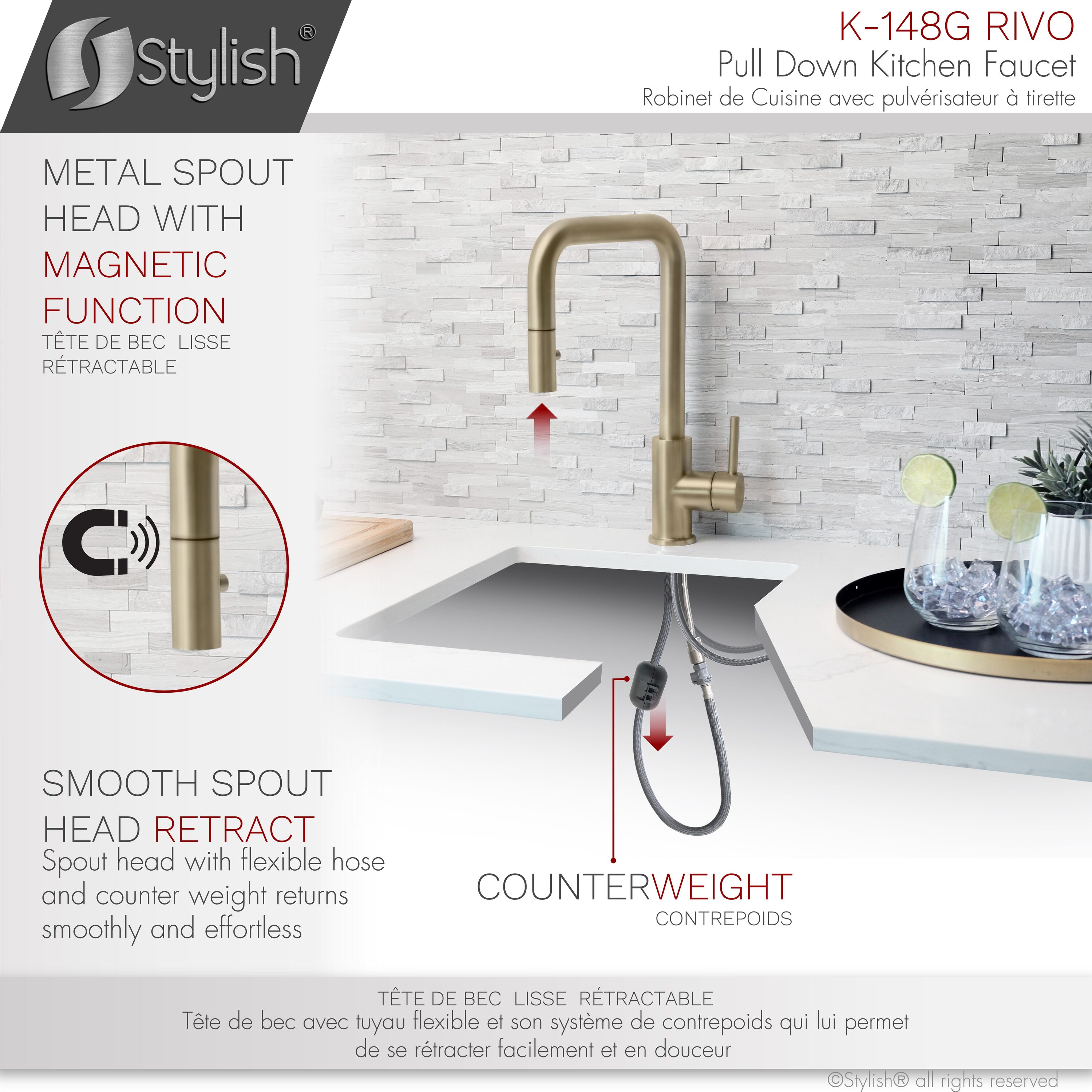 Stylish K-148G Kitchen-Faucets - View #6