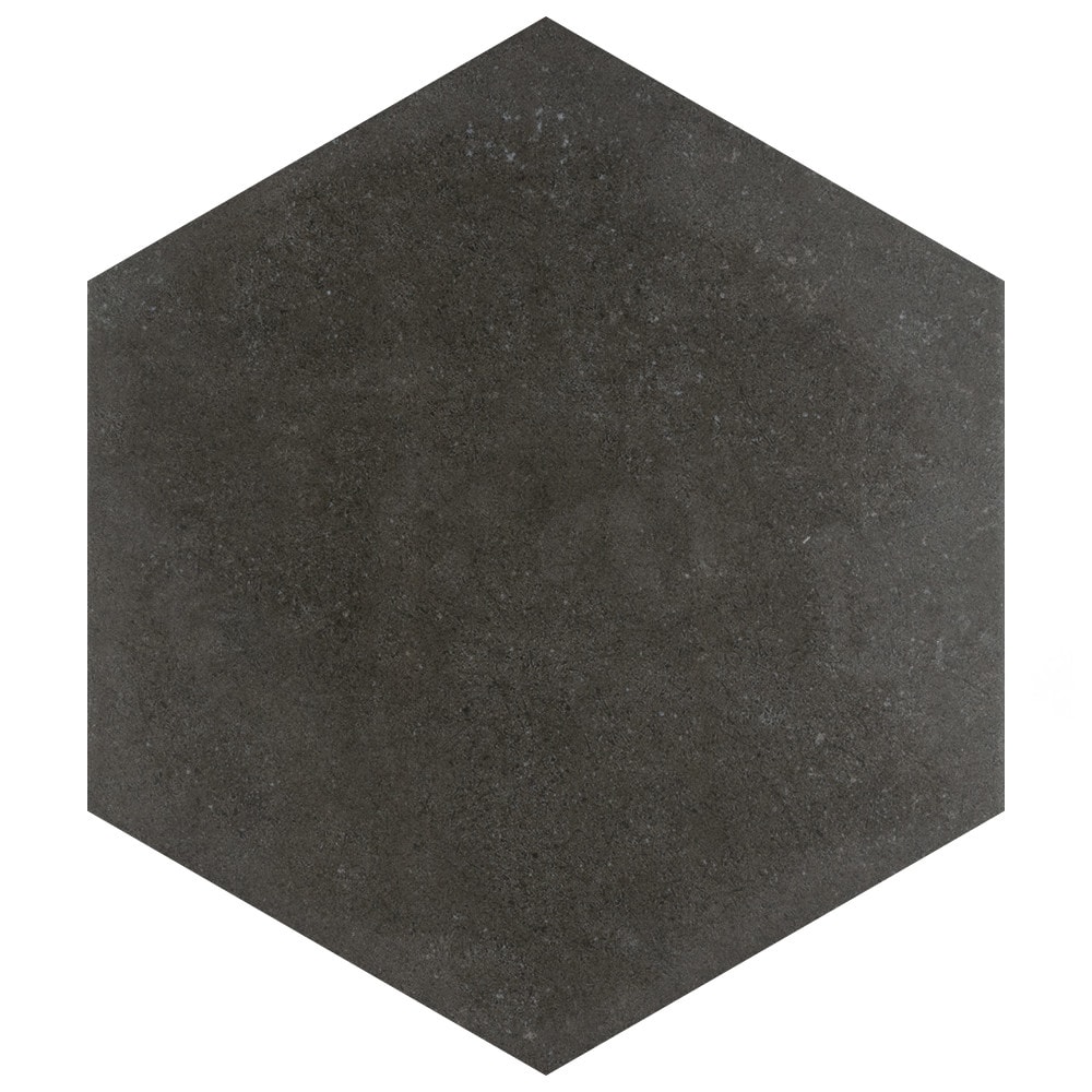 Affinity Tile S1FCD10VMX Sample- Vintage Hex Marengo 9-in x 10-in Satin Porcelain Cement Look Hexagon Floor and Wall Tile