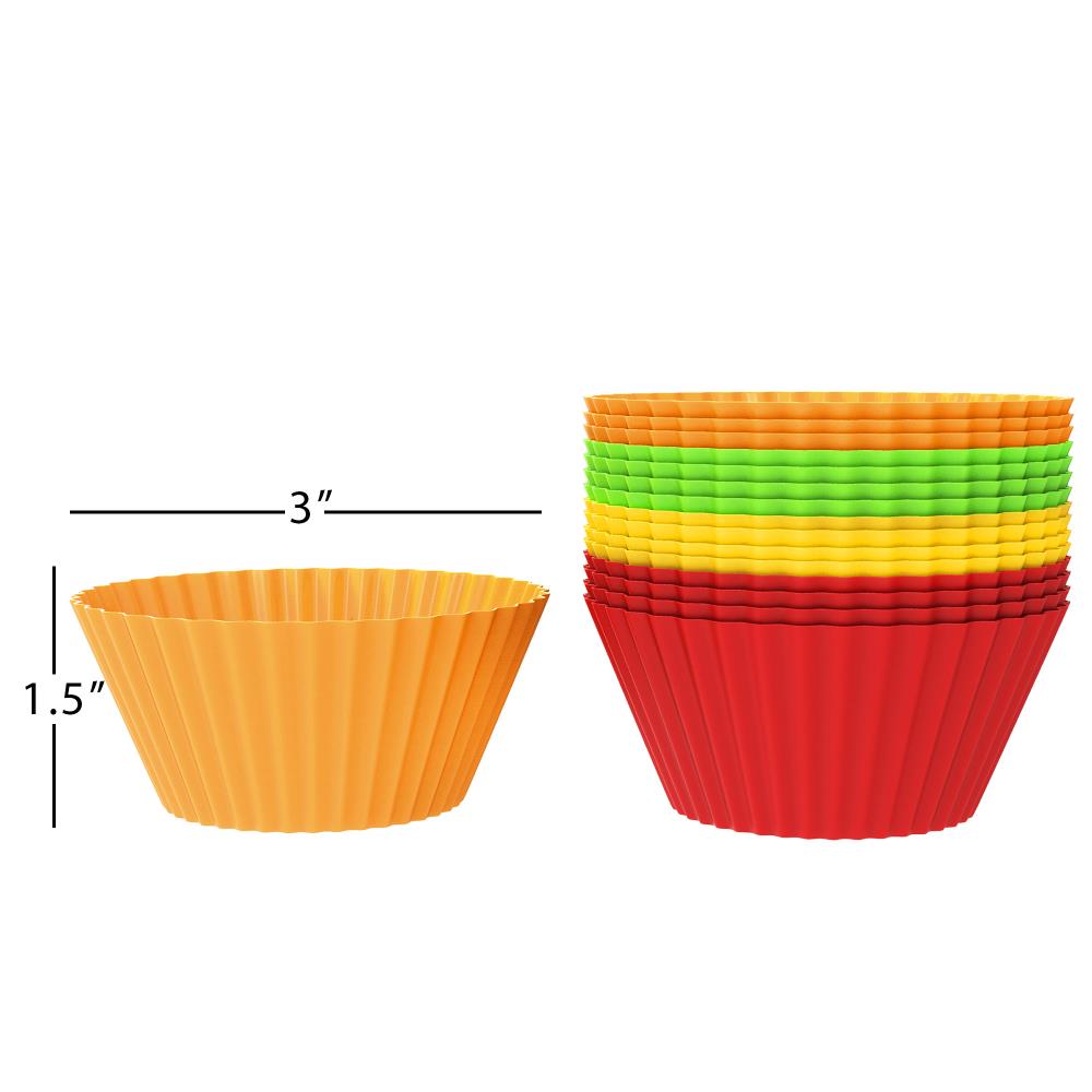 12 Cups Silicone Muffin Pan - Nonstick BPA Free Cupcake Pan 1 Pack Regular Size Silicone Mold, Size: 13 x 10 x 1.5, Red