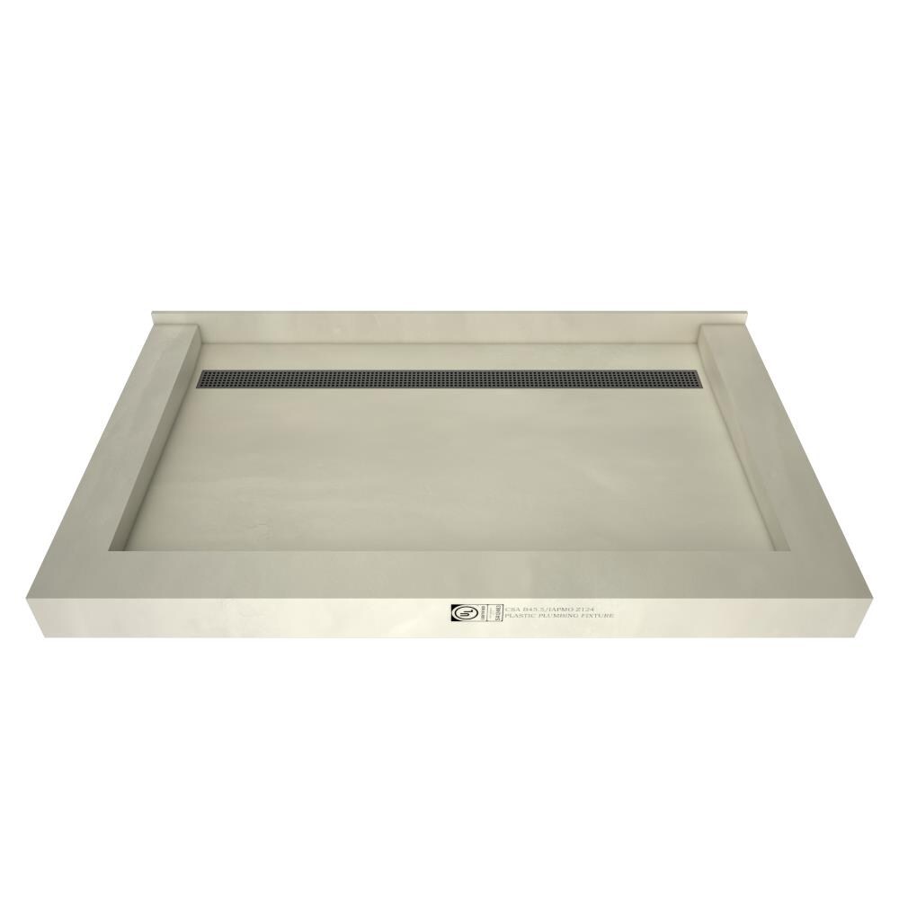 Tile Redi RT4872BTC-PVC-BN 48-in W x 72-in L x 5.75-in H Made For Tile Rectangle Shower Pan Base (Back Drain)