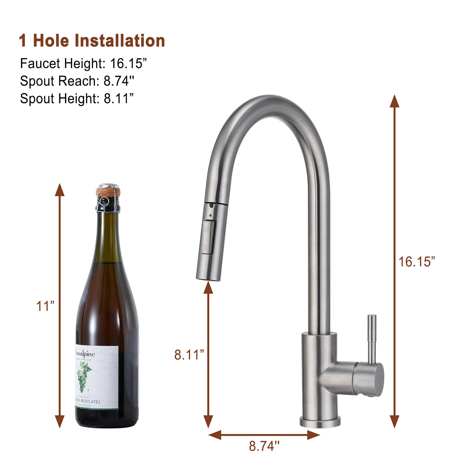 Mondawe MD-D94-BN Kitchen-Faucets - View #8
