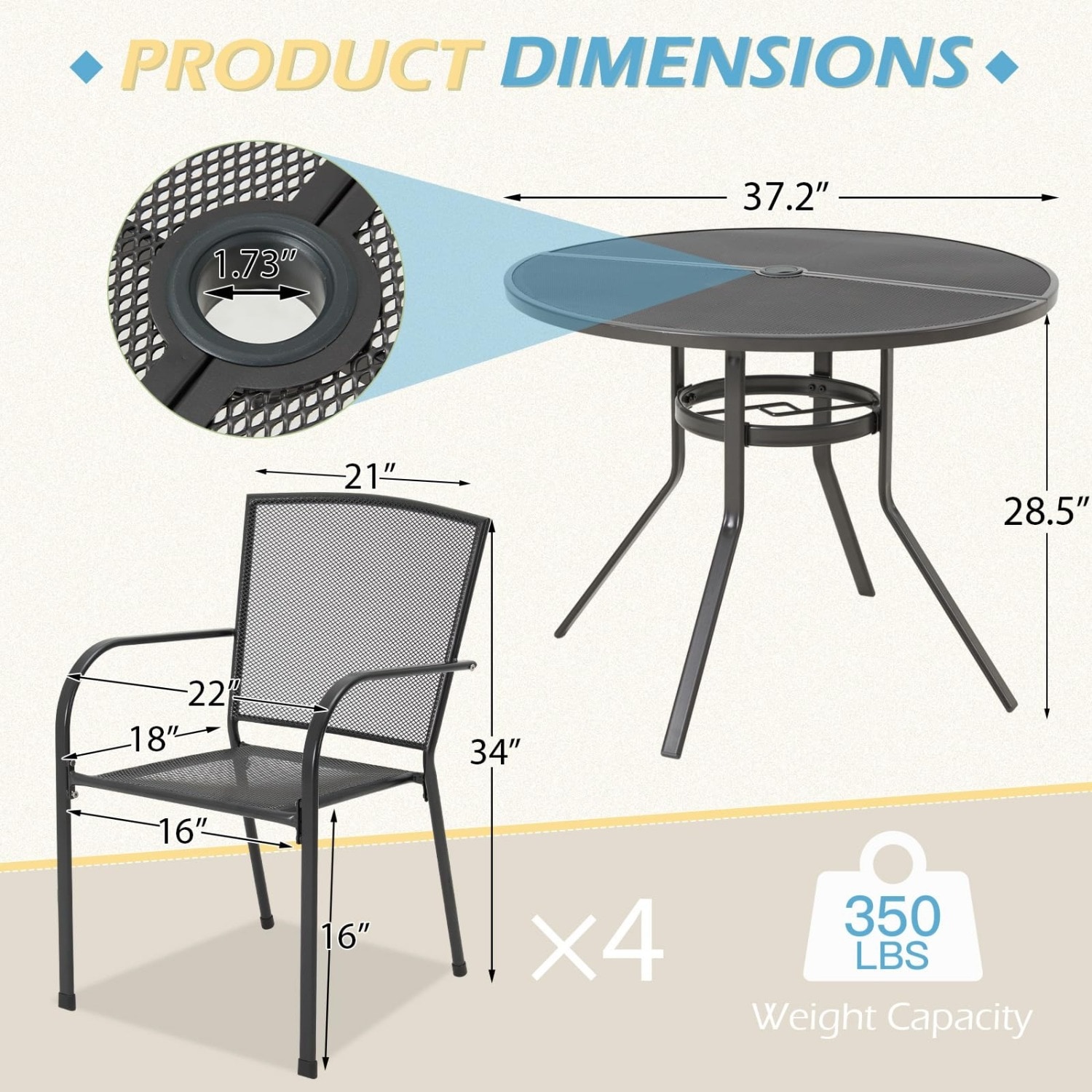 AECOJOY 19034GR-LS01 Patio-Dining-Sets - View #3