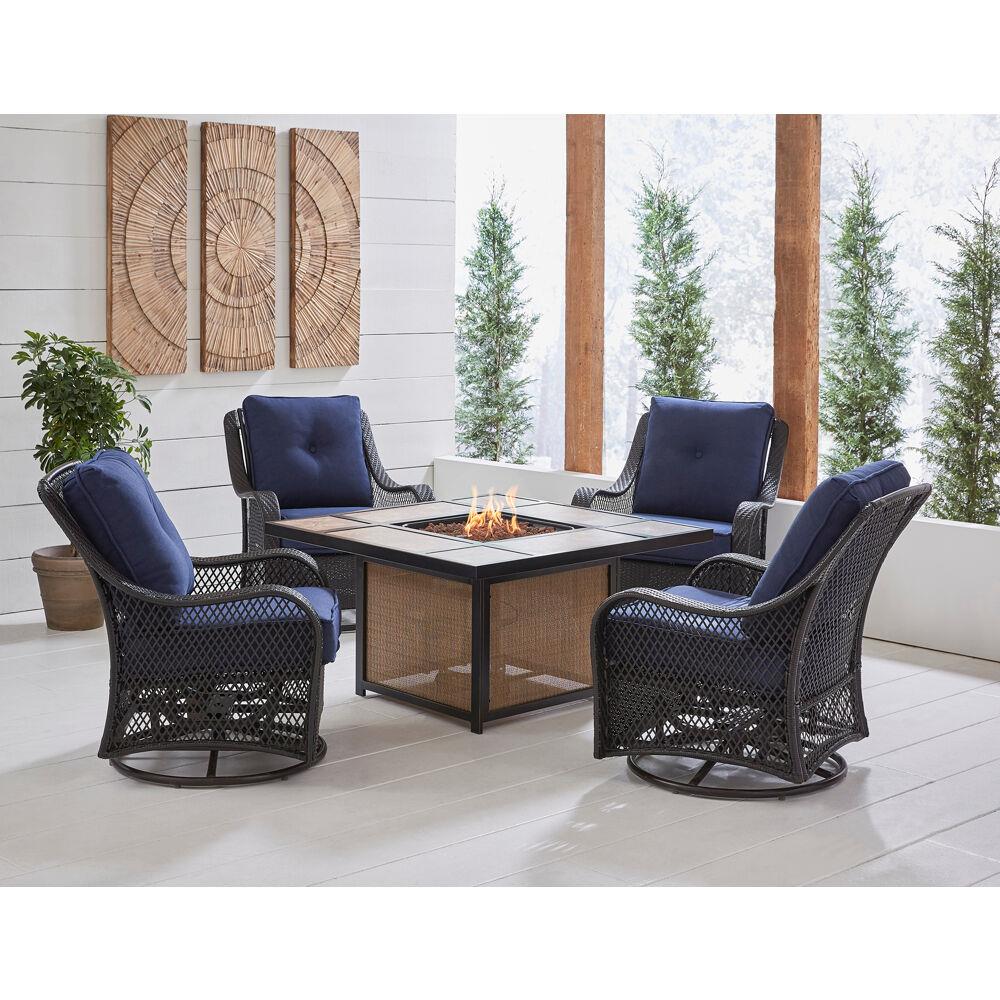 Hanover ORL5PCTFPSW4-NVY Patio-Conversation-Sets - View #10