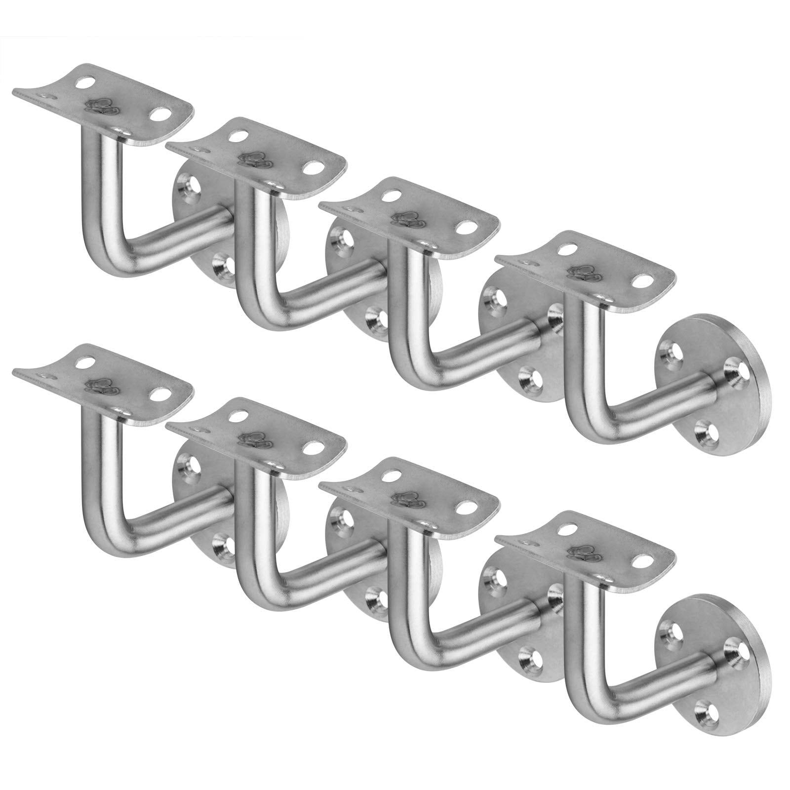 DYRCJ  8 Pack Staircase Handrail Brackets for Round Wood Metal Railing Wall Mount 304 Stainless Steel durable home and garden accessory