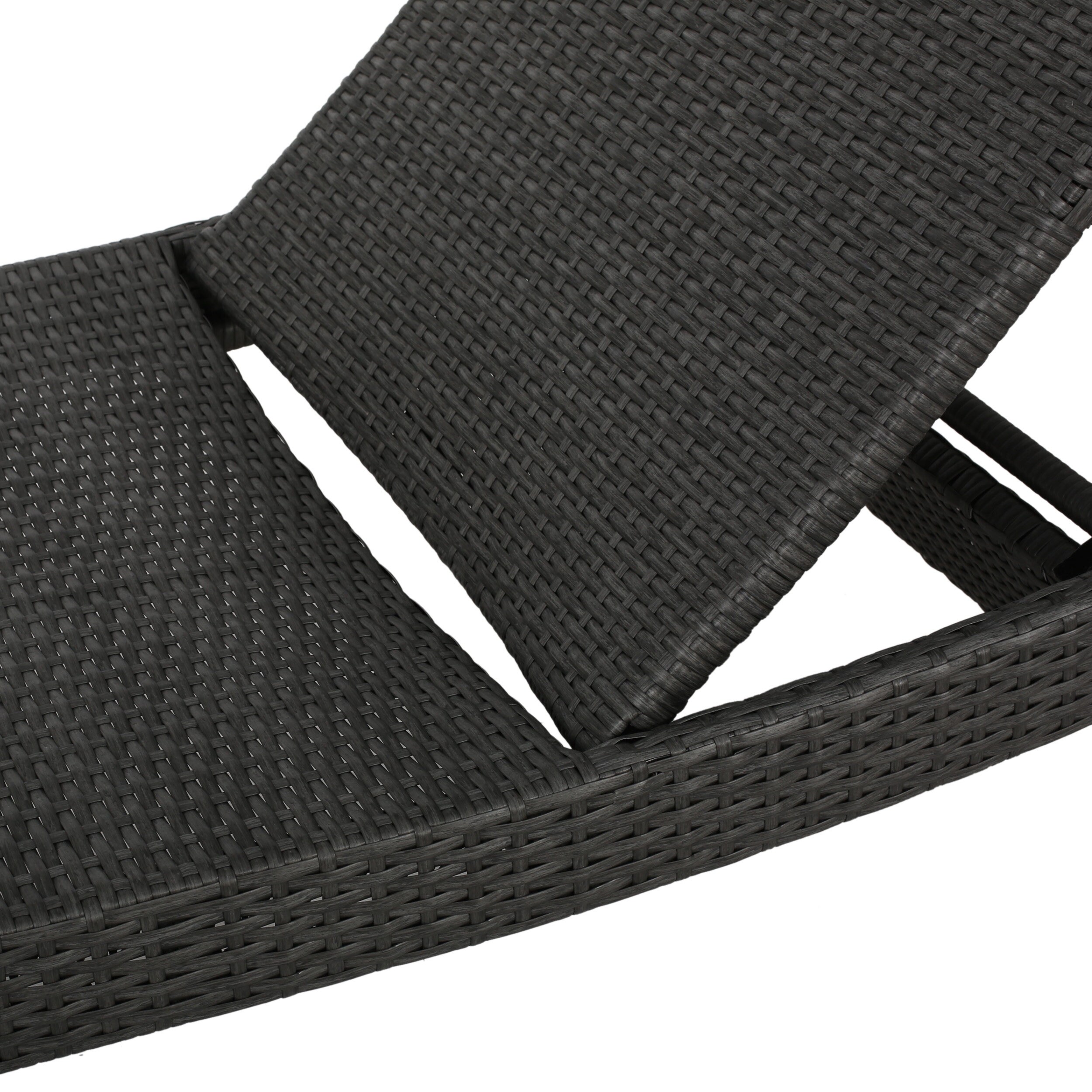 Gray Wicker Adjustable Outdoor Chaise Lounge with Iron Frame