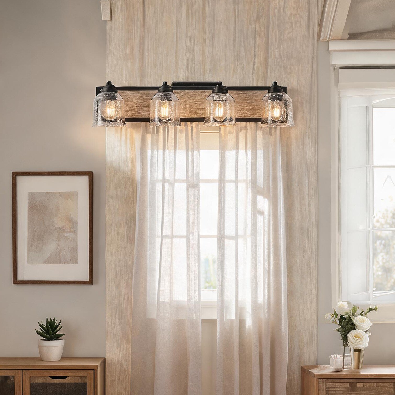 Naturefalls Bedroom Black Iron Living Room Lighting 32 in featuring Glass Construction with 31.5 Inches