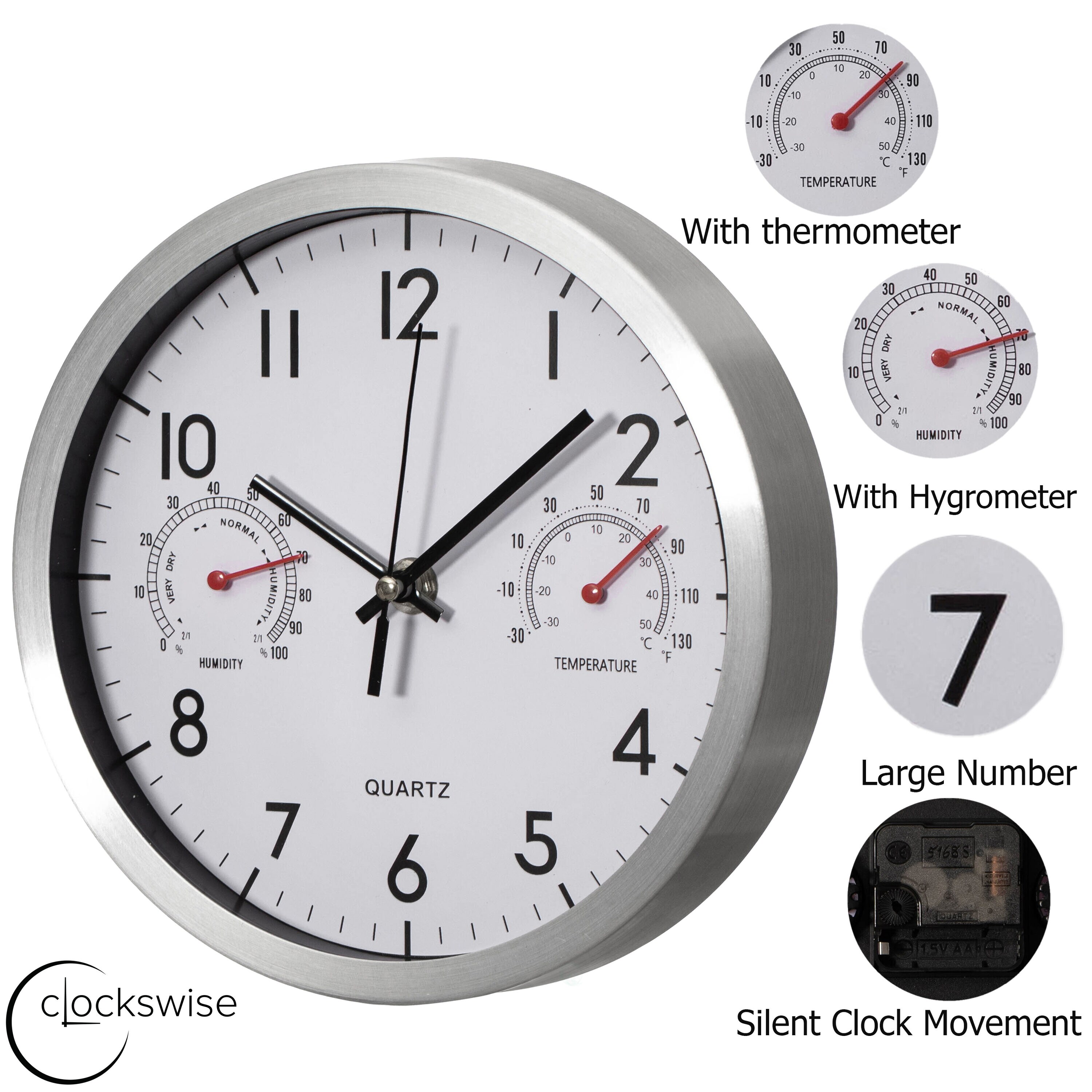Clockswise QI004747.SI.8 Indoor-Outdoor-Clocks - View #3