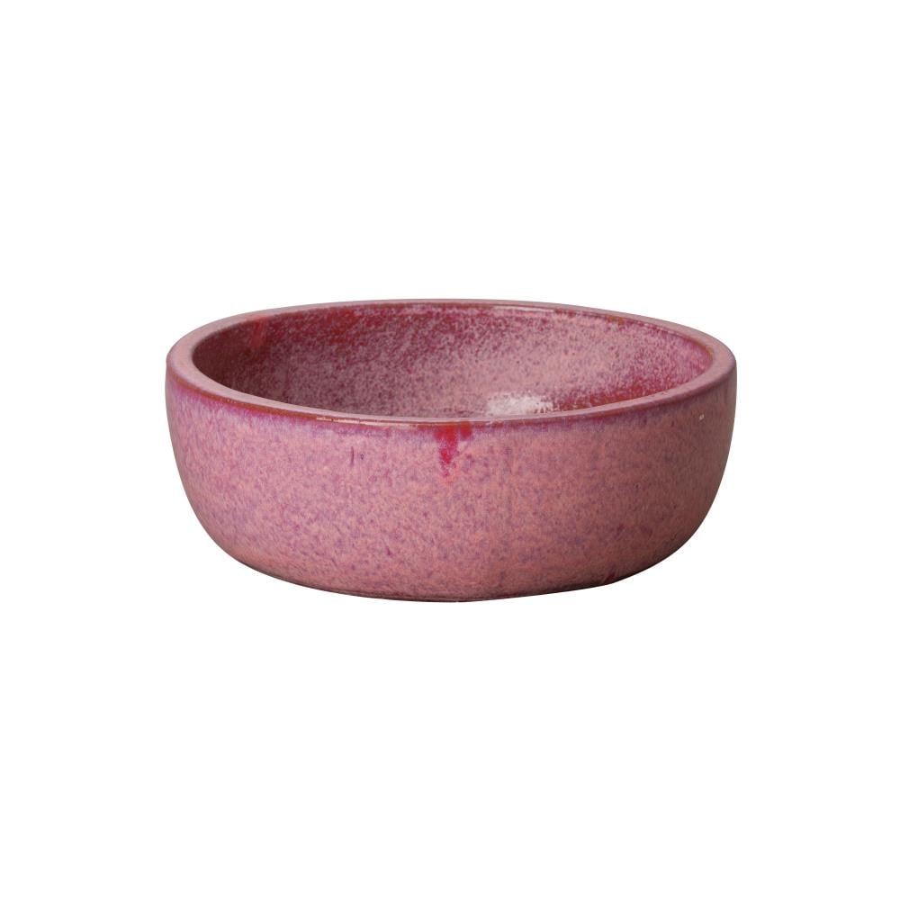  05571PL-1 Round 15.0-in W Medium Pink Ceramic Planter with Drainage Holes