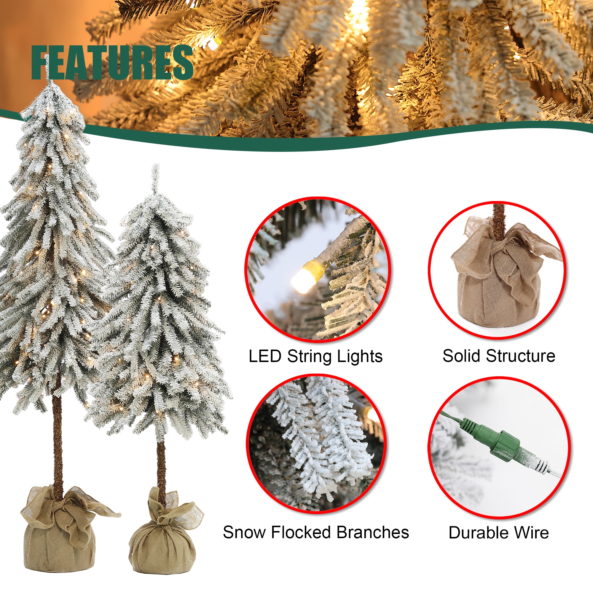 LuxenHome WHAP1807 Artificial-Christmas-Trees - View #11