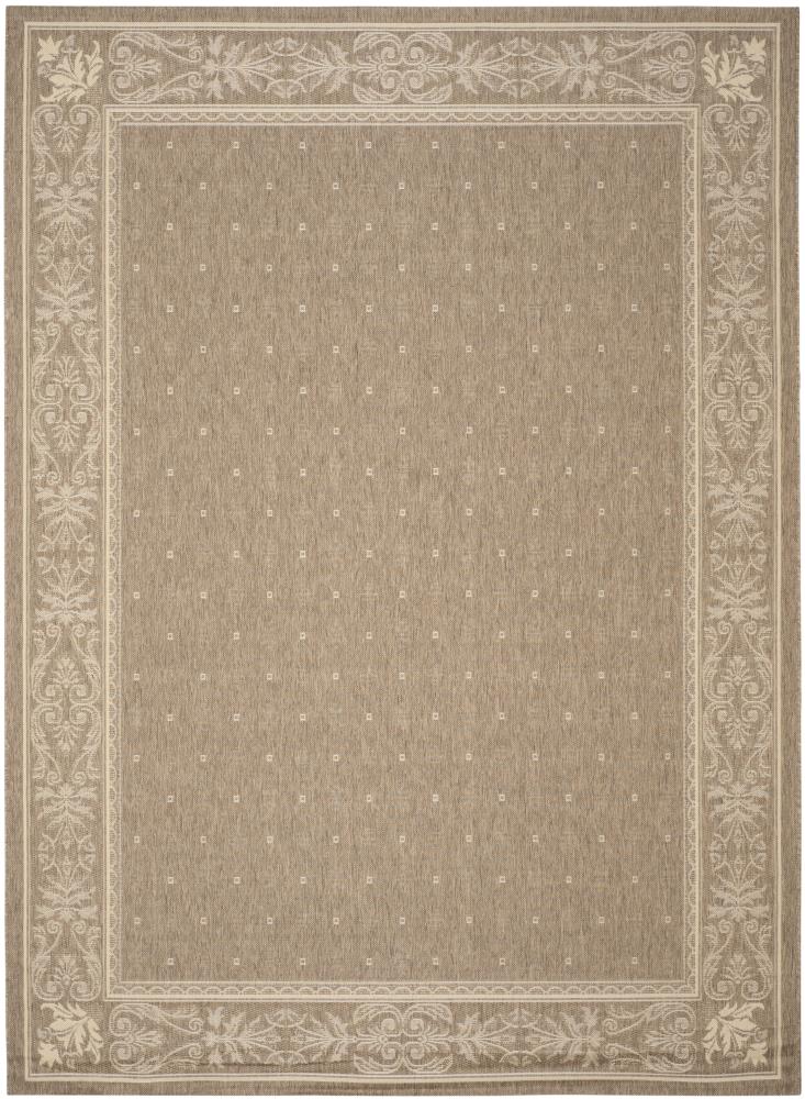 Safavieh CY2326-3009-8 Courtyard Tobago 8 x 11 (ft) Loomed Polypropylene Brown/Natural Rectangular Indoor/Outdoor Border Coastal Area rug