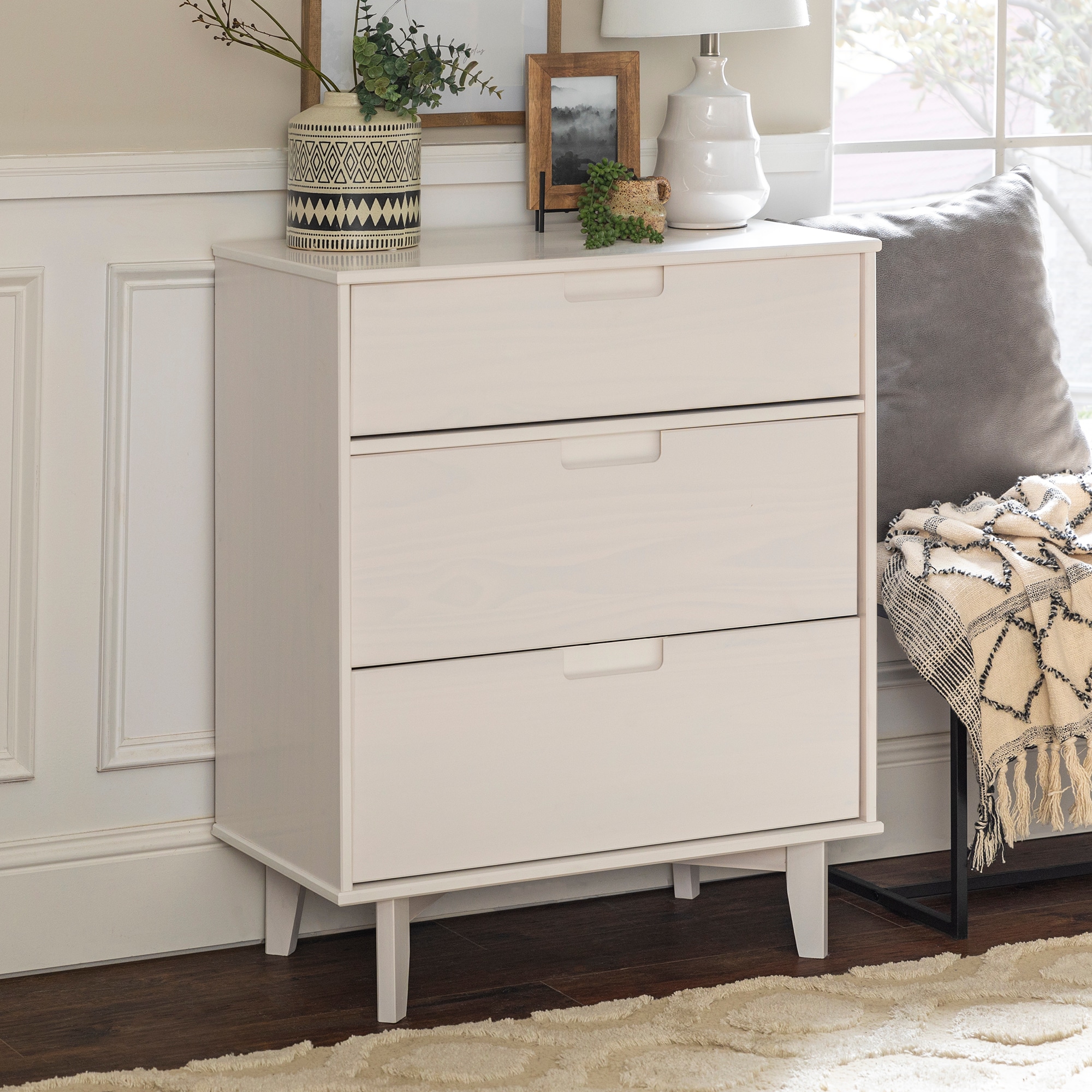 Walker Edison White Pine 3-Drawer Dresser/Tv Stand at Lowes.com