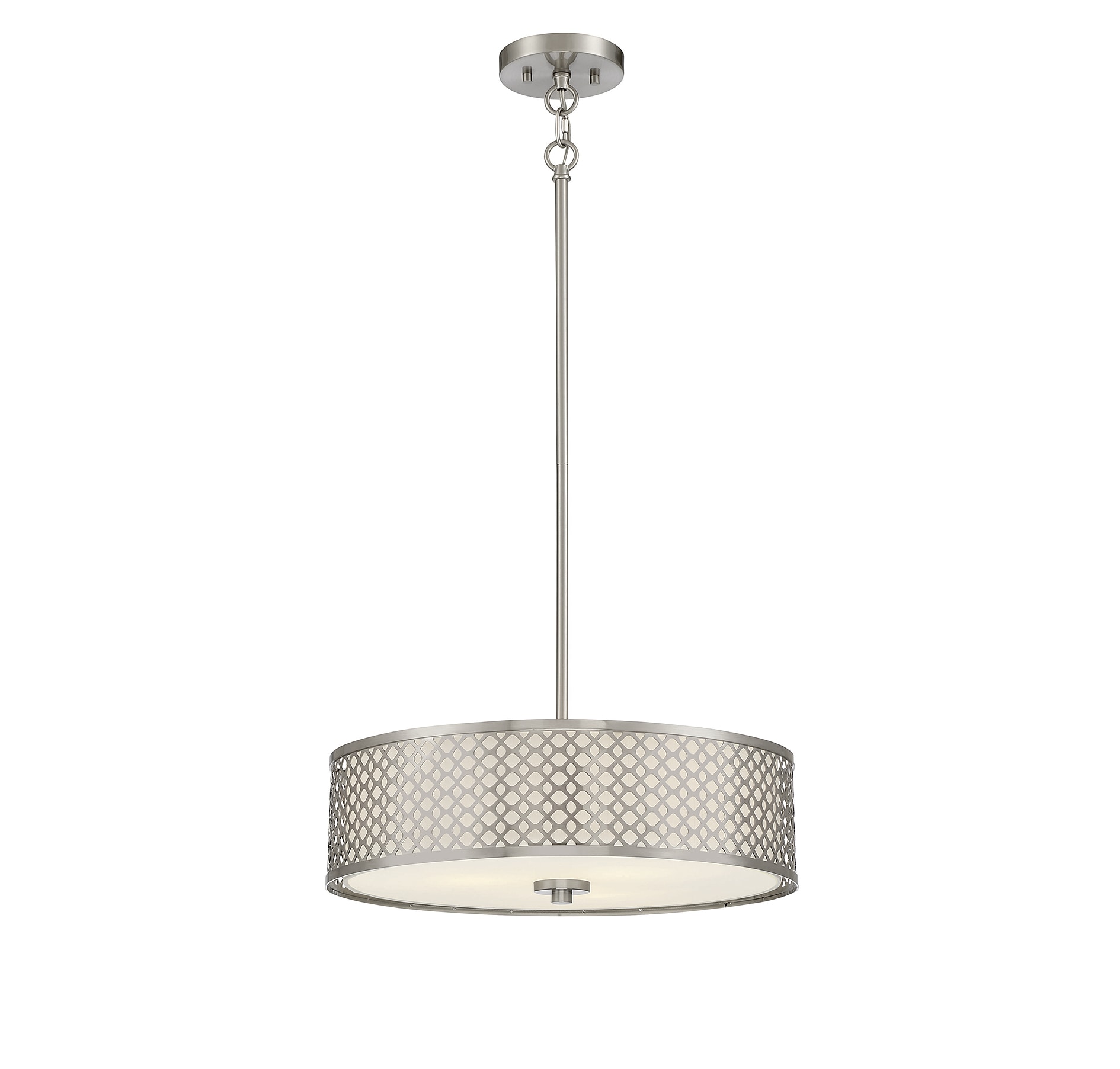 Meridian Lite Trends M70108BN Meridian 3 -Light Brushed Nickel Modern/contemporary Drum Medium Hanging Pendant light