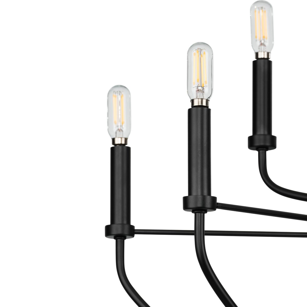 Leyden Matte Black Farmhouse 9-Light Chandelier