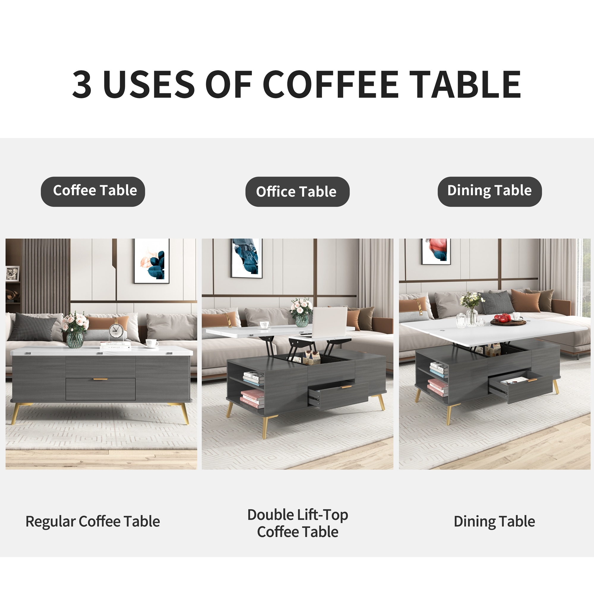 ModernLuxe L3P-WF307471AAG Coffee-Tables - View #6