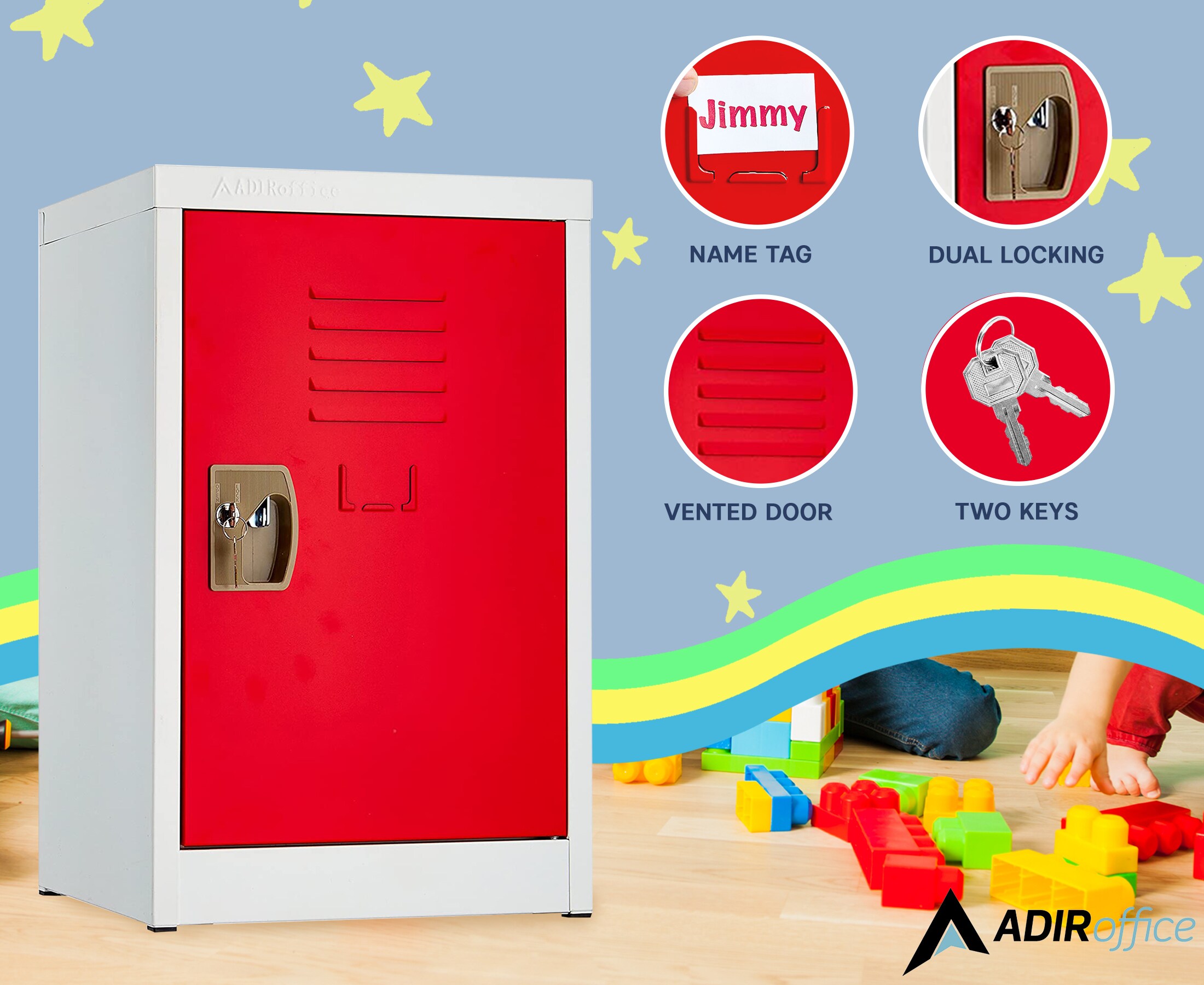 AdirOffice 629-02-RED-2PK Storage-Lockers - View #8