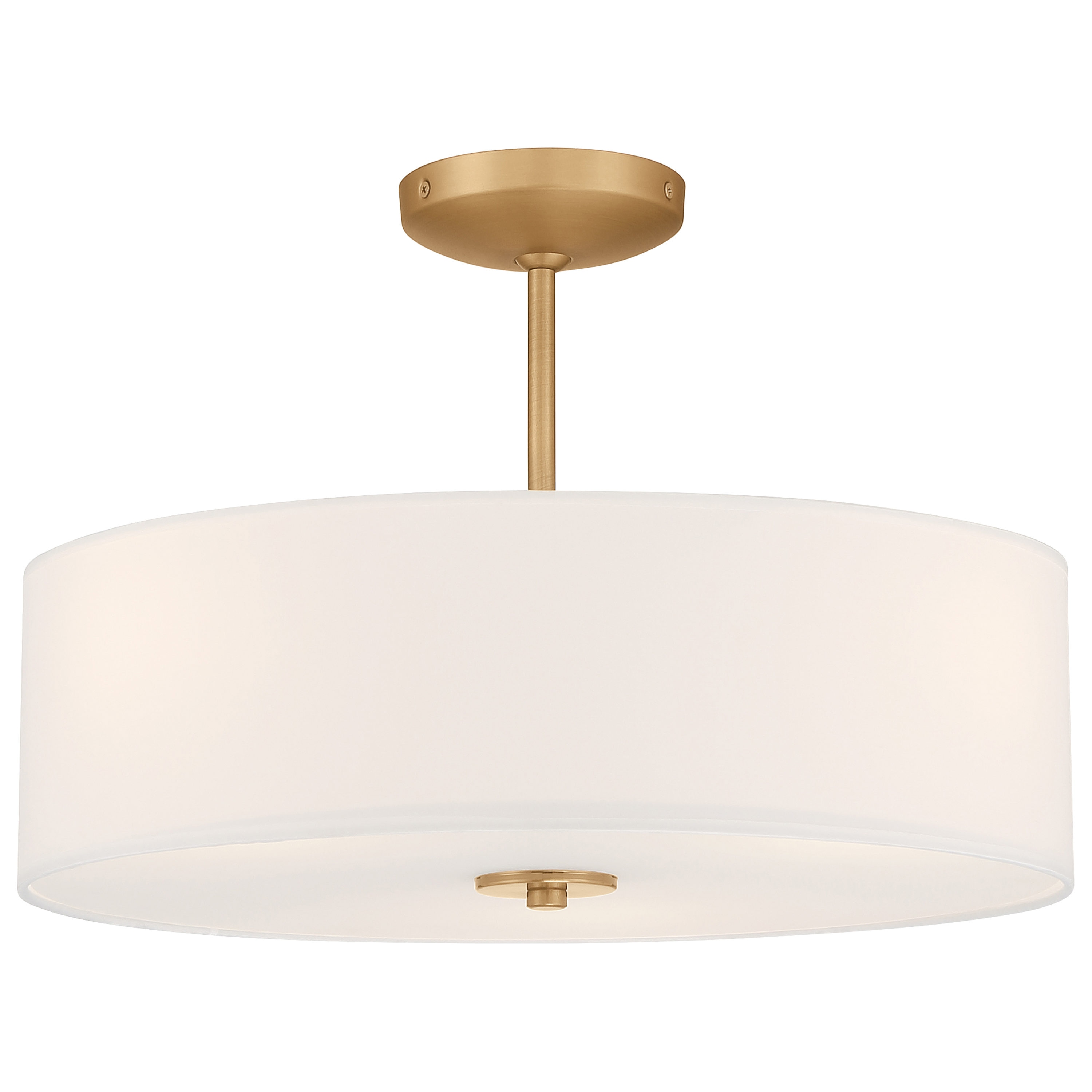 Antique Brushed Brass 18" LED Drum Ceiling Light - Transitional Design