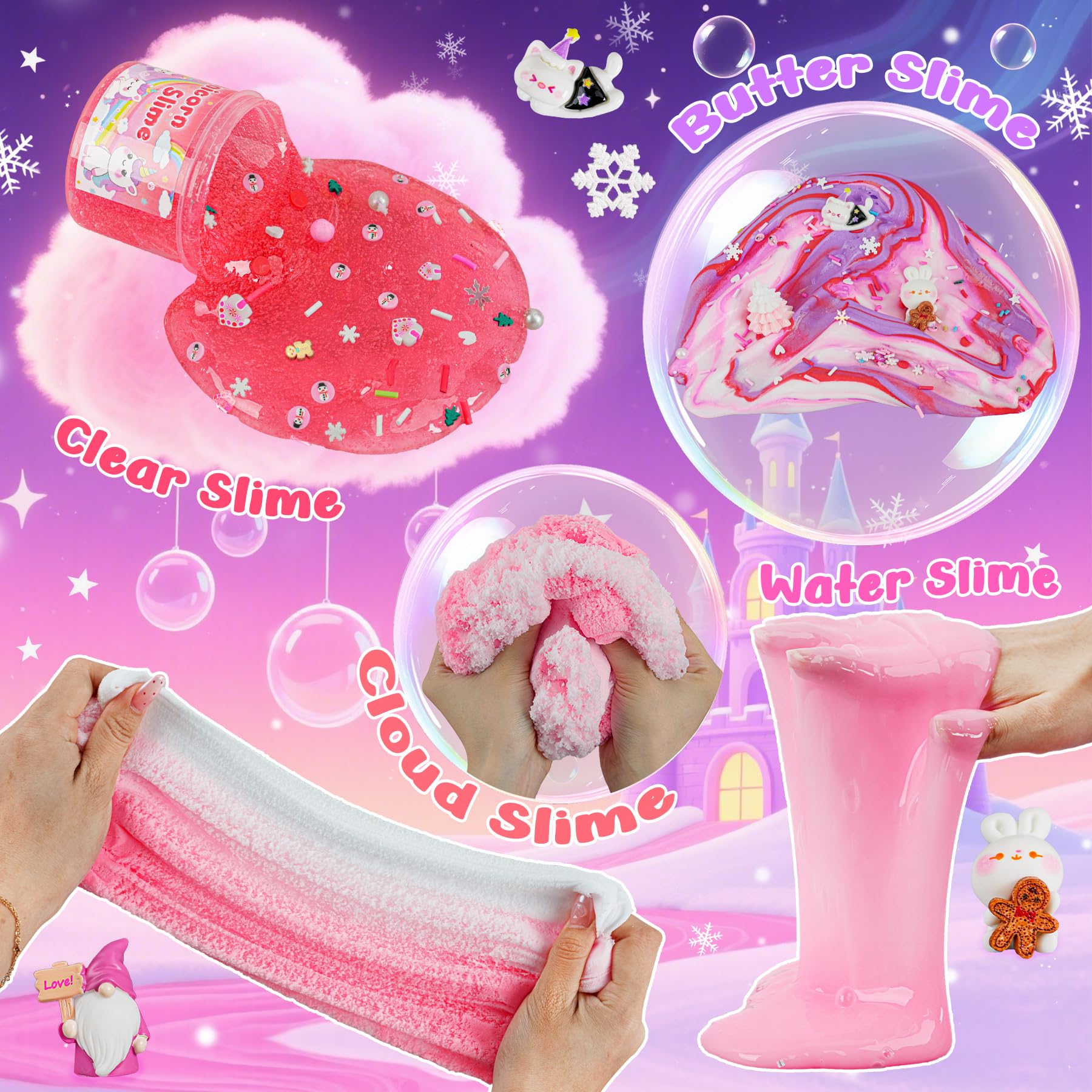 Slime Calendrier De L'Avent - 24 Surprises - Fluffy Slime DIY - Dès 6 Ans - Cadeau Noël