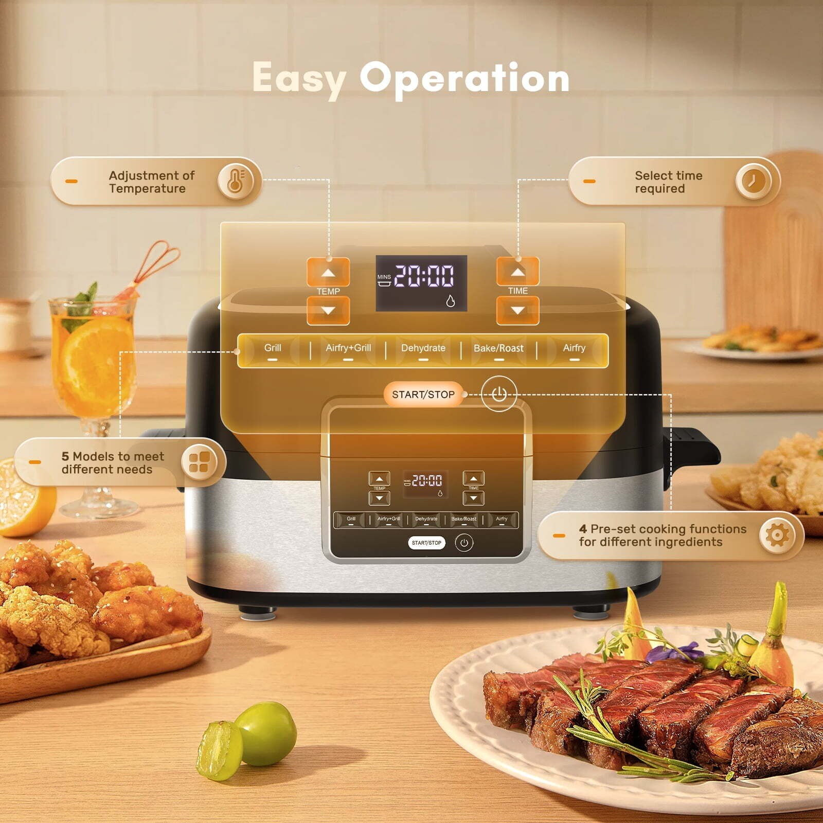 COWSAR LSEG-8070-BLACK Air-Fryers - View #4