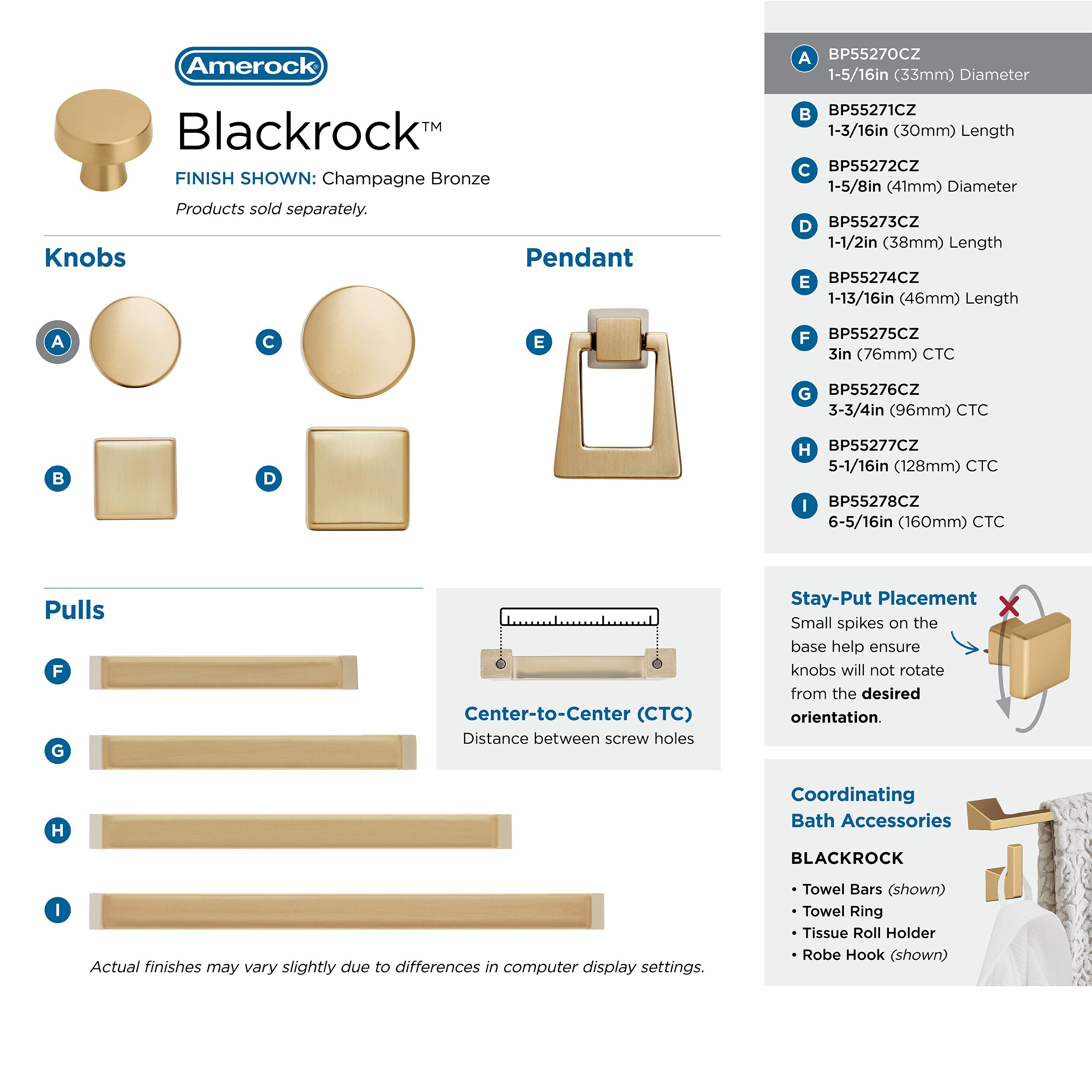 Amerock BP55270CZ Cabinet-Knobs - View #7