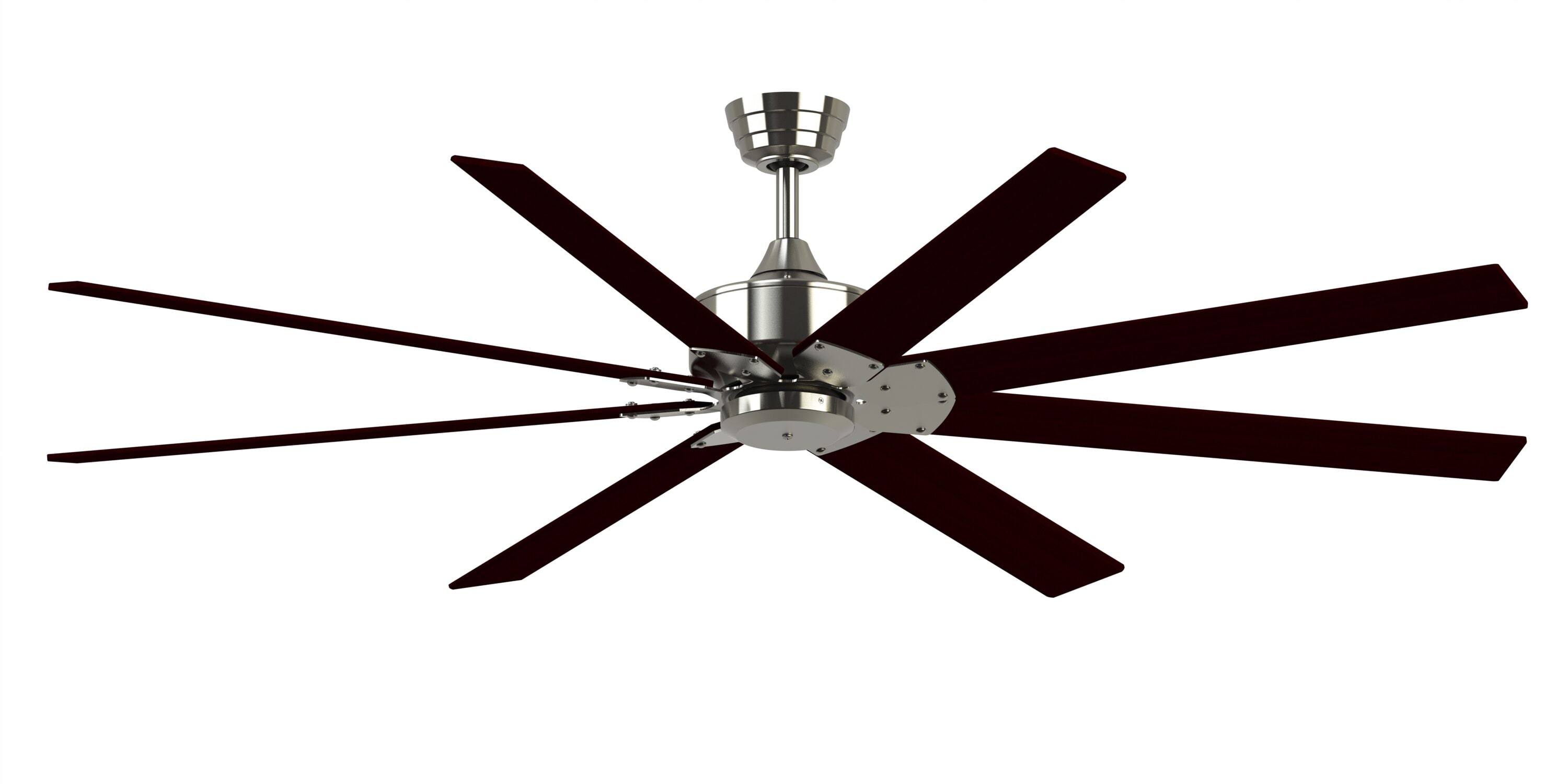 Levon Custom 72-in Brushed Nickel Indoor/Outdoor Smart Ceiling Fan with Remote (8-Blade) Walnut | - Fanimation FPD7912BBN-72DWA