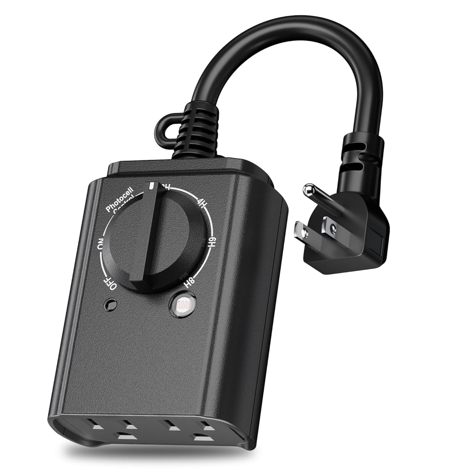 BN-LINK  Outdoor Light Timer with Dusk to Dawn Sensor Dual Grounded Outlets 15A 1875W Weatherproof ETL Listed