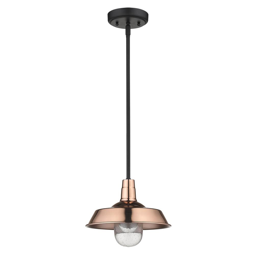 Acclaim Lighting 1736CO Burry Copper Farmhouse Seeded glass Bowl Medium Outdoor Hanging Pendant light