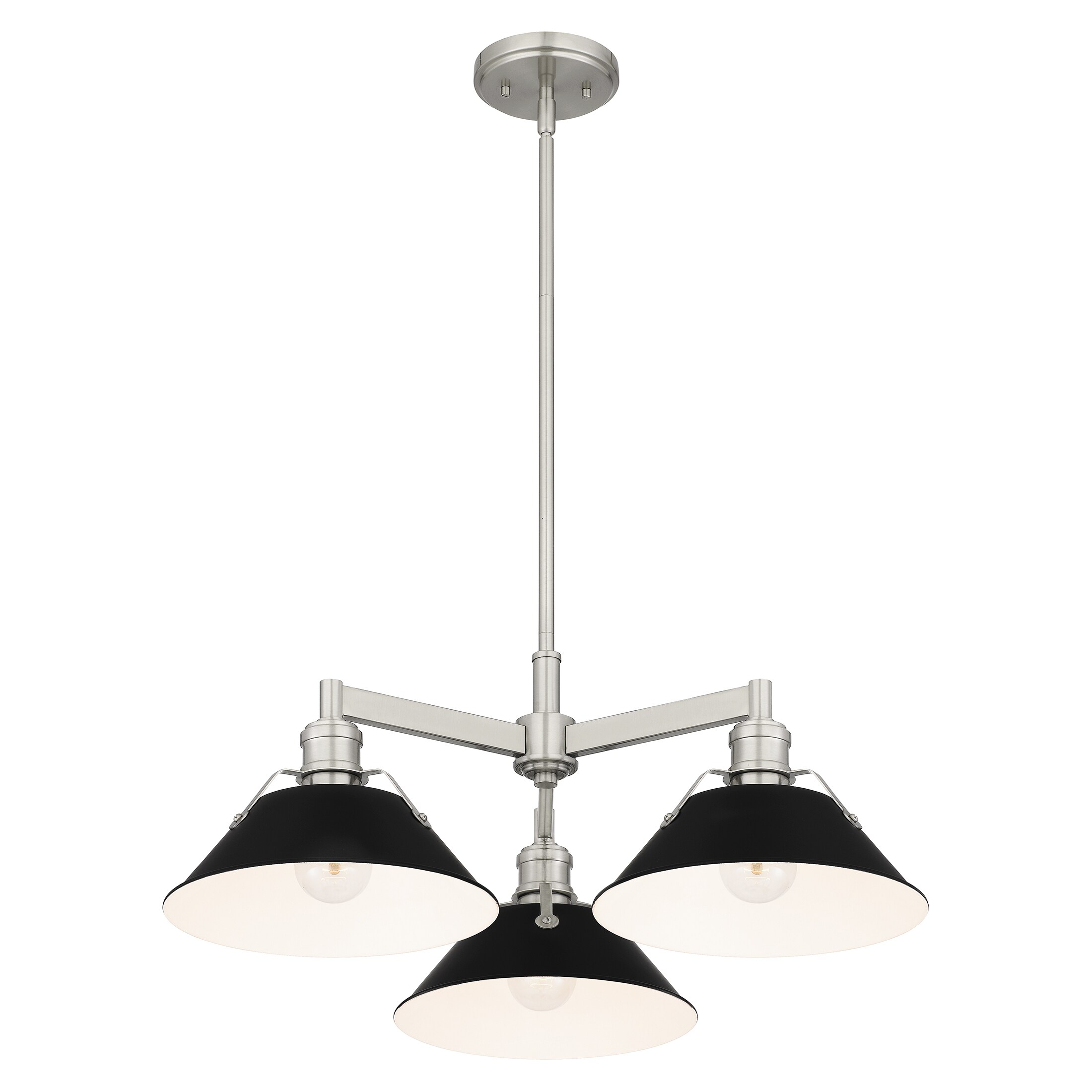 Ashley Harbour Devenger 3-Light Brushed Nickel Industrial Chandelier at ...