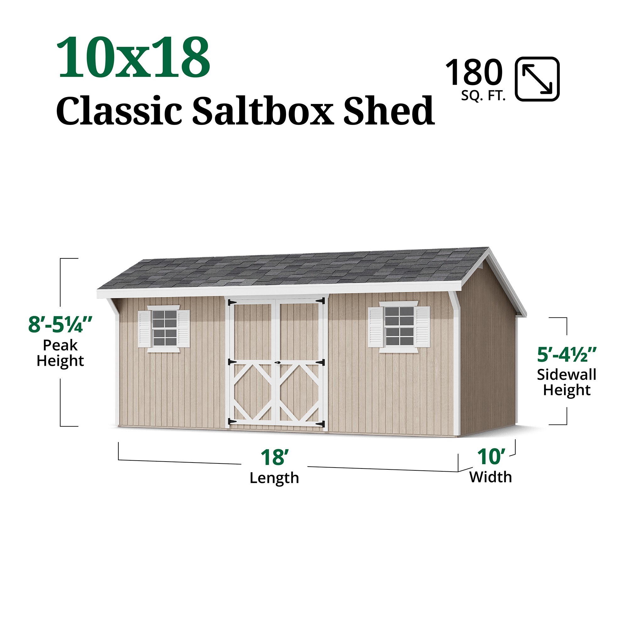 Little Cottage Co 10X18 CSB-PNK-FK Wood-Storage-Buildings - View #3