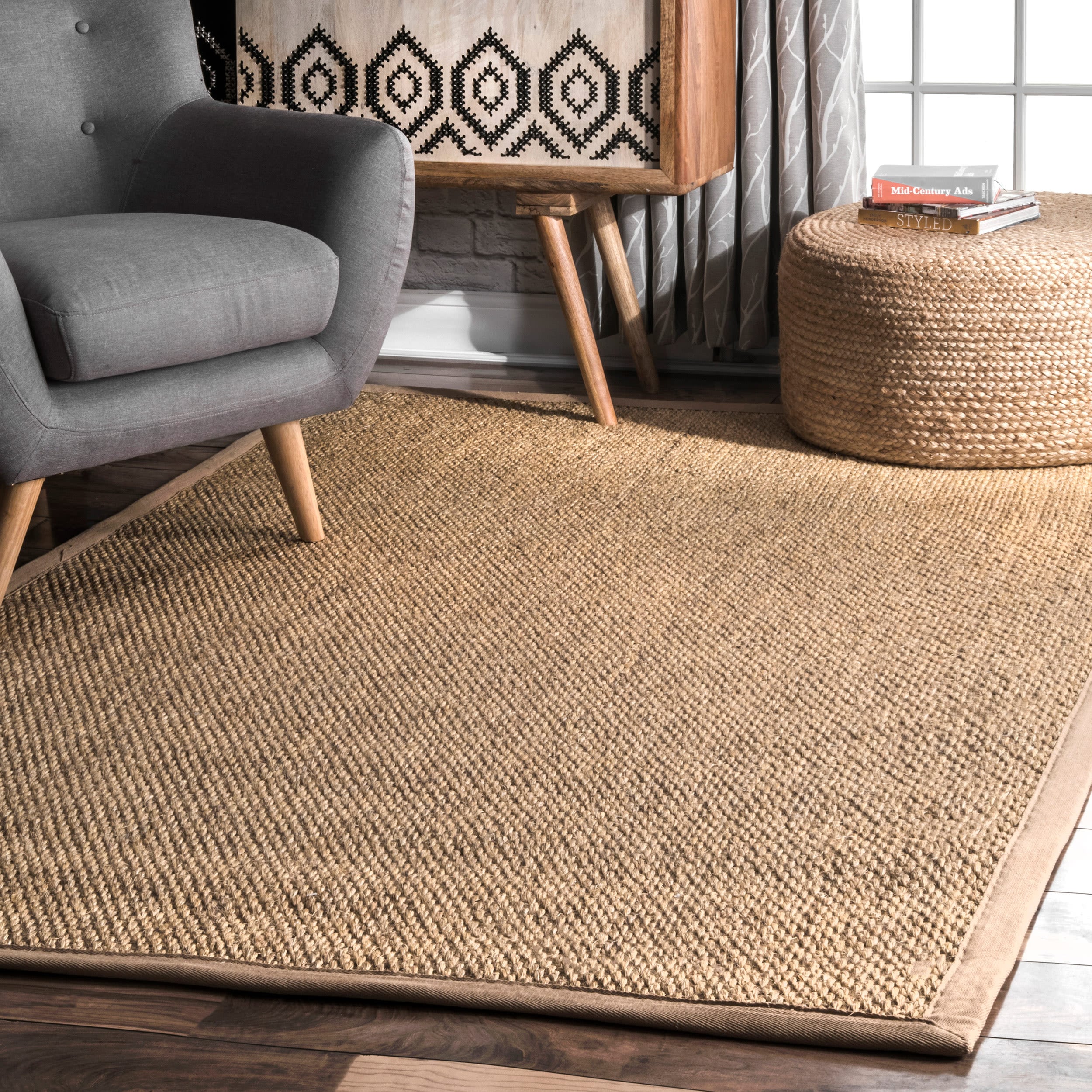 nuLOOM HJKN02A-508 Kona 5 x 8 (ft) Loomed Sisal Sand Rectangular Indoor Coastal Area rug