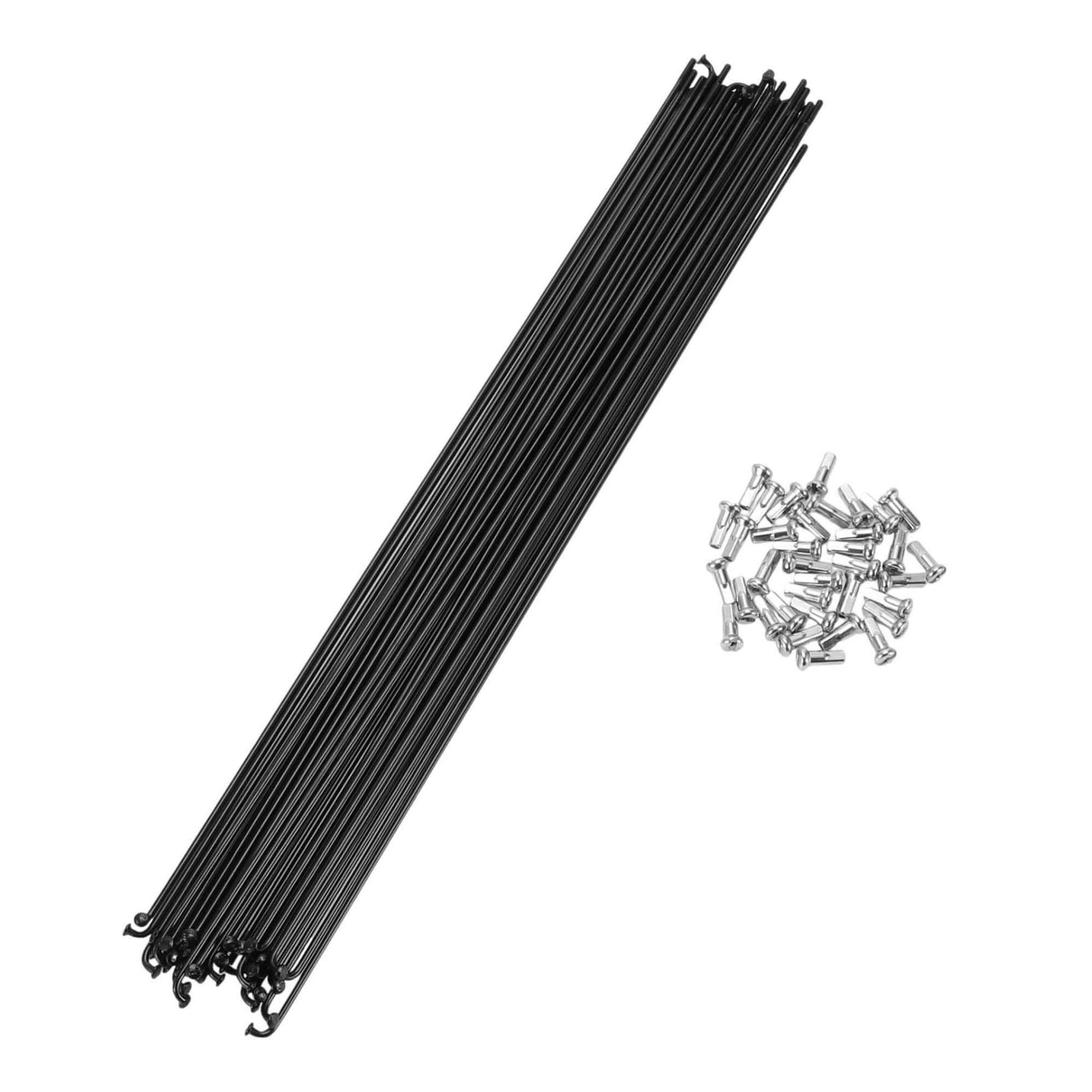 Unique Bargains Bike Bicycle Spokes 14G 275MM Mountain Bike Spokes Steel Black 36Pcs